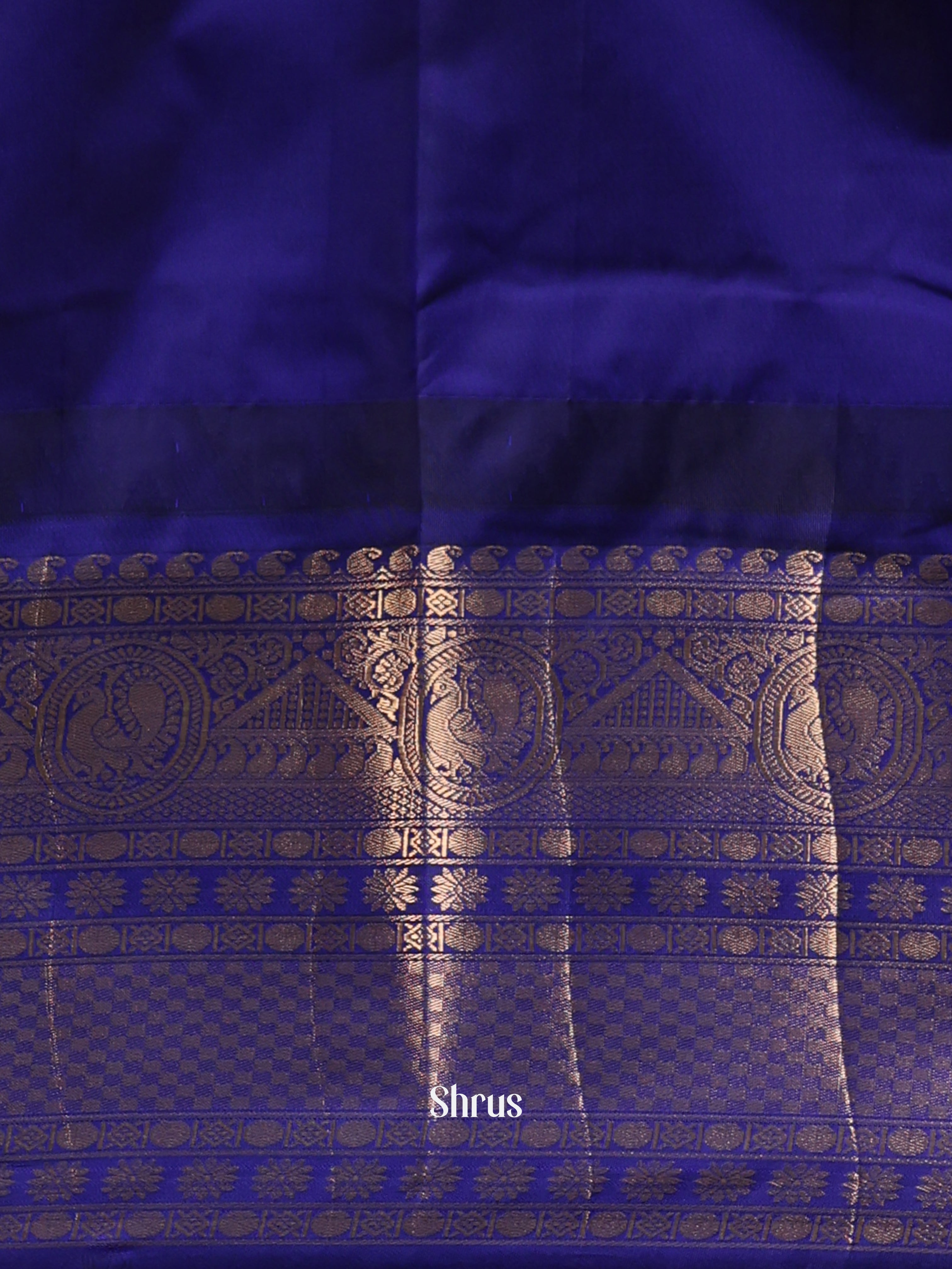 Red & Blue - Gadwal halfpure Saree