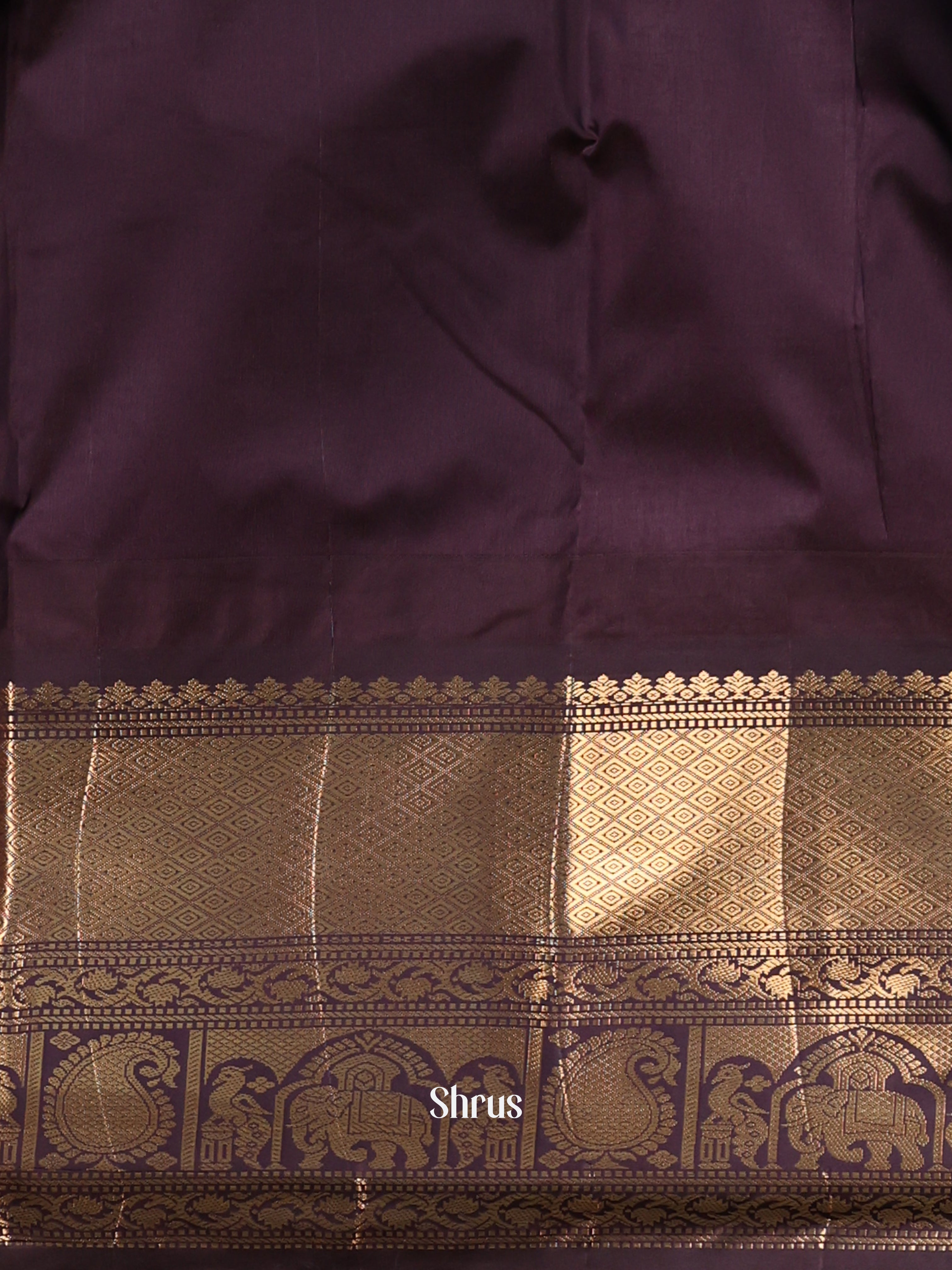 Teal & Brown - Gadwal halfpure Saree - Shop on Shrus.com