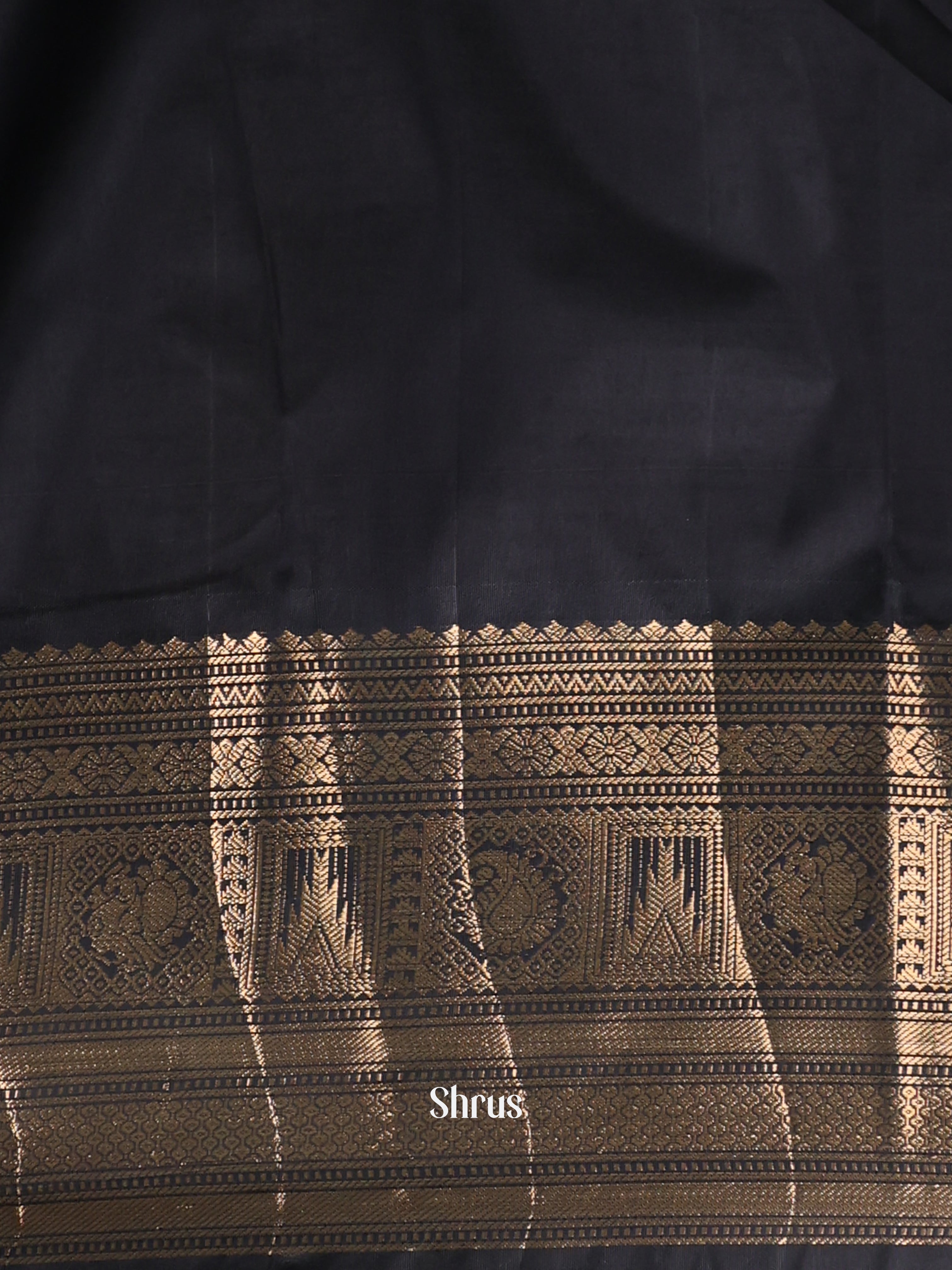 Lite Green & Black - Gadwal halfpure Saree