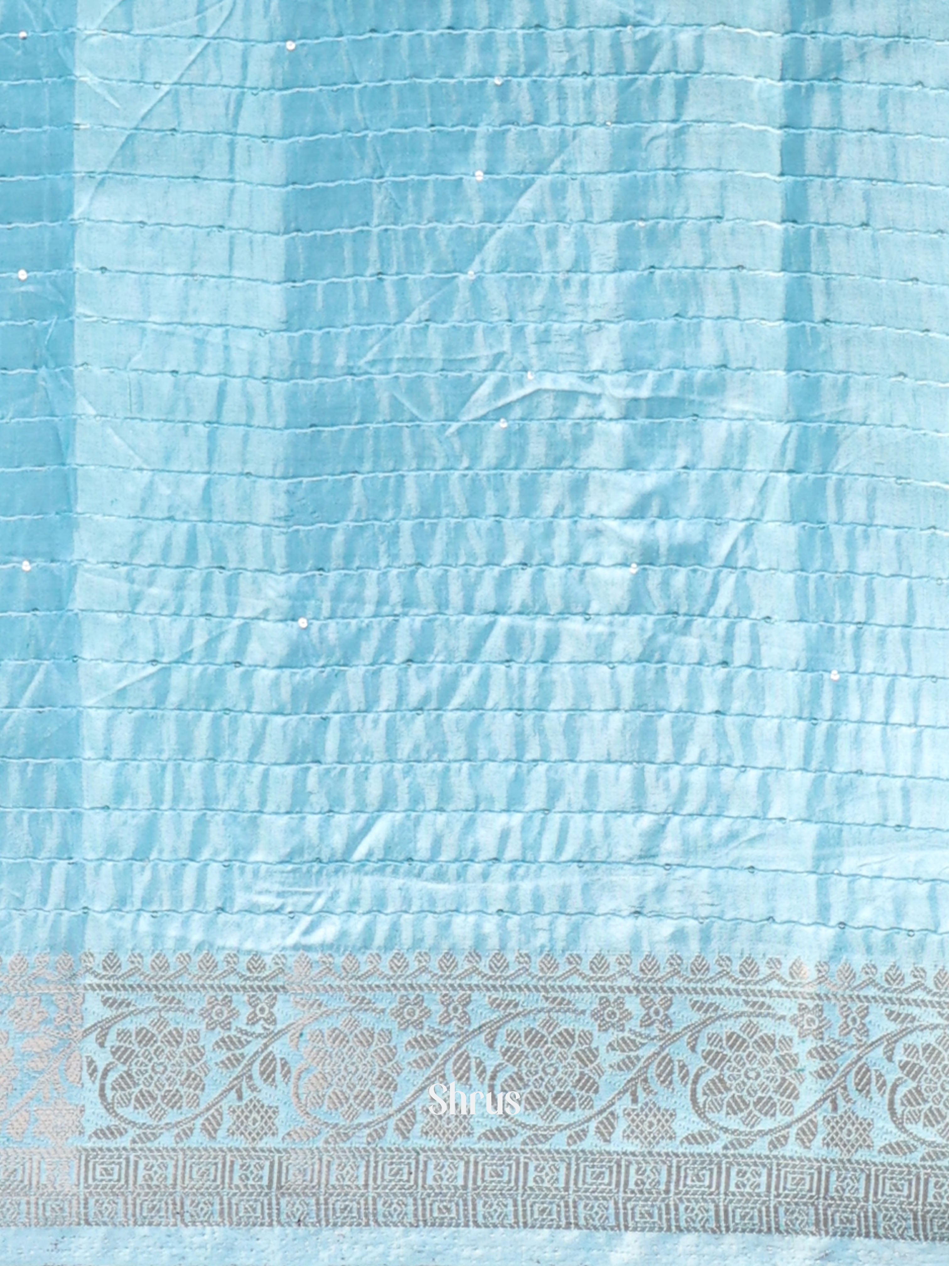 Ice Blue - Semi Tussar Saree