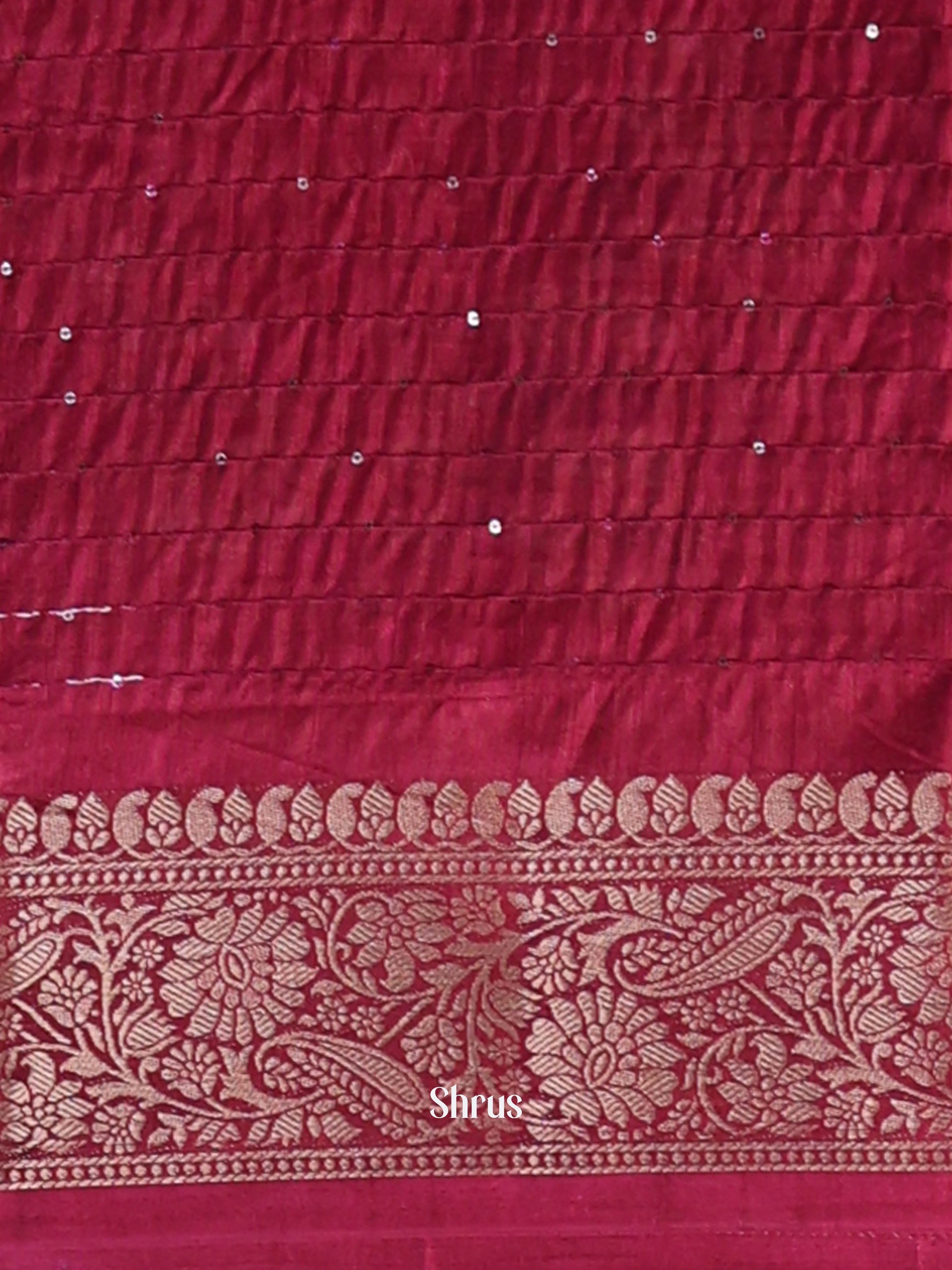 Dark Purple - Semi Tussar Saree - Shop on Shrus.com
