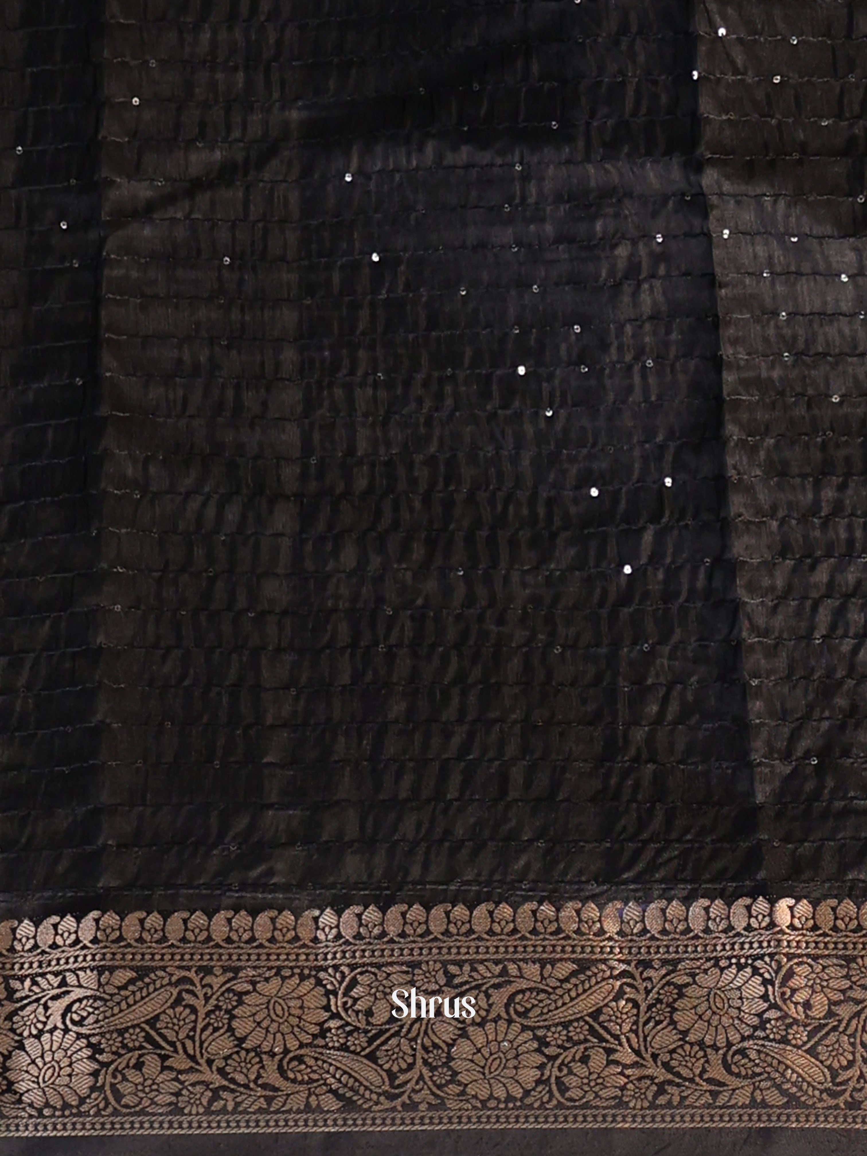 Black - Semi Tussar Saree