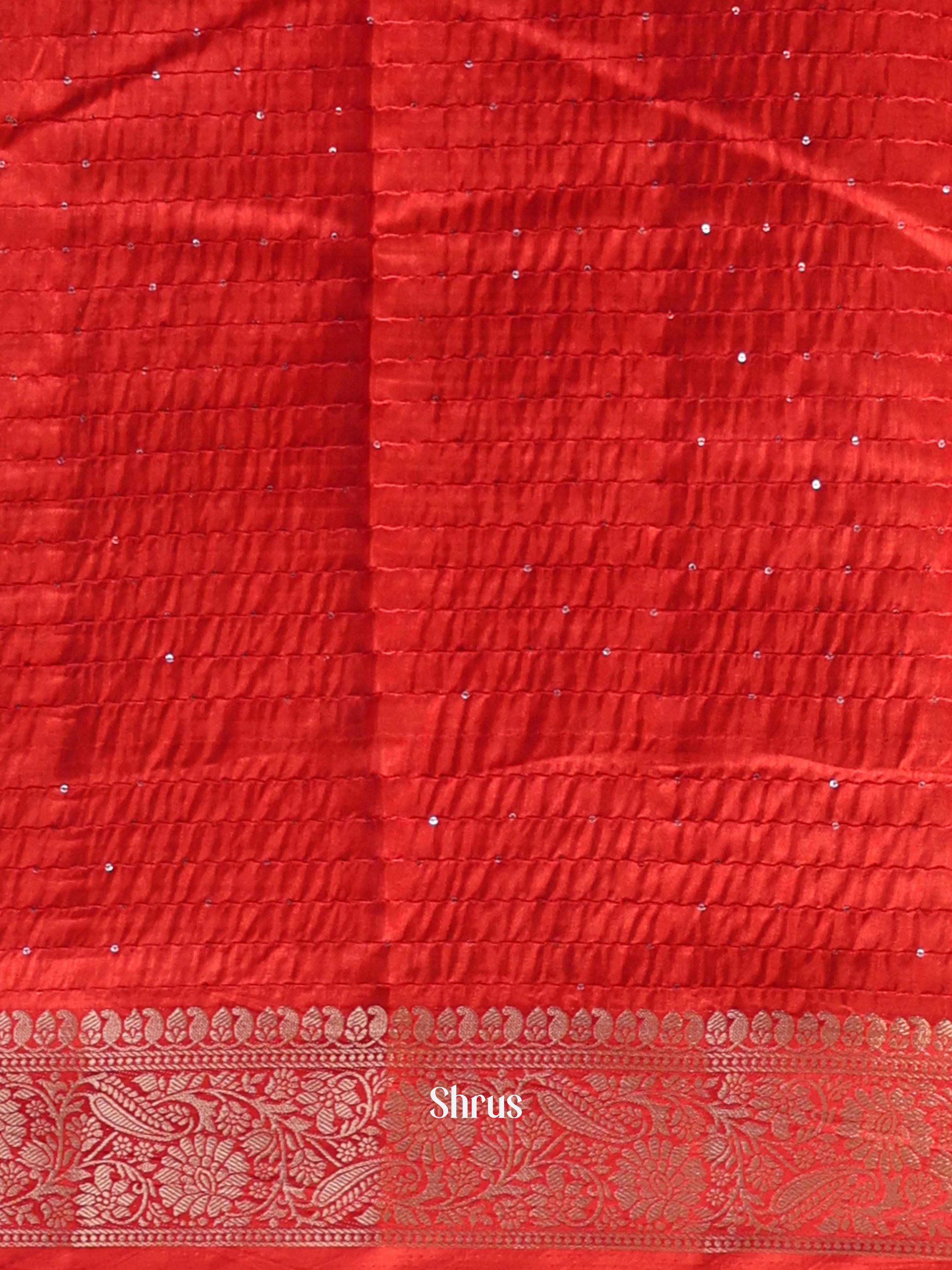 Red - Semi Tussar Saree