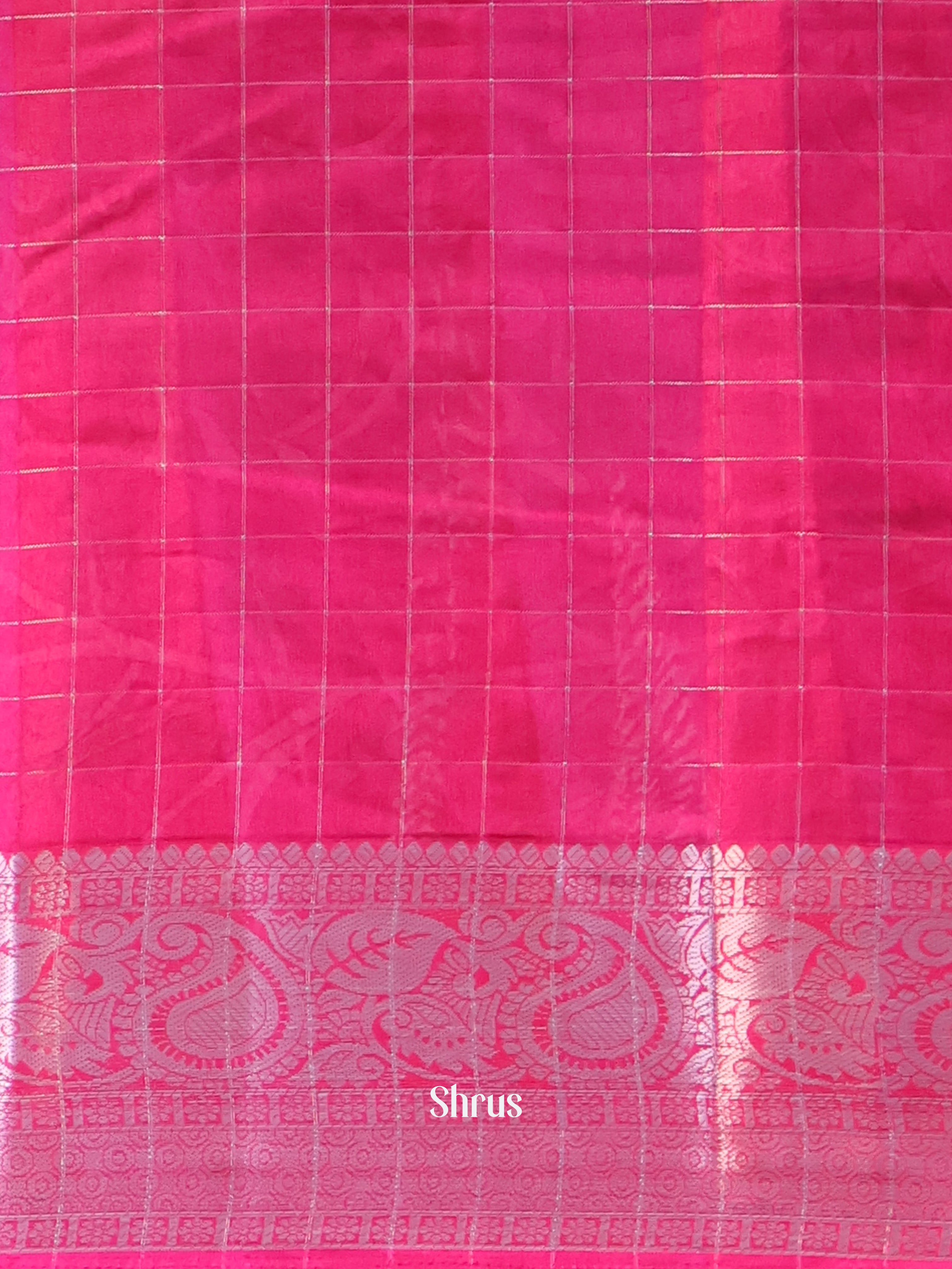 Green & Pink - Semi Tussar Saree