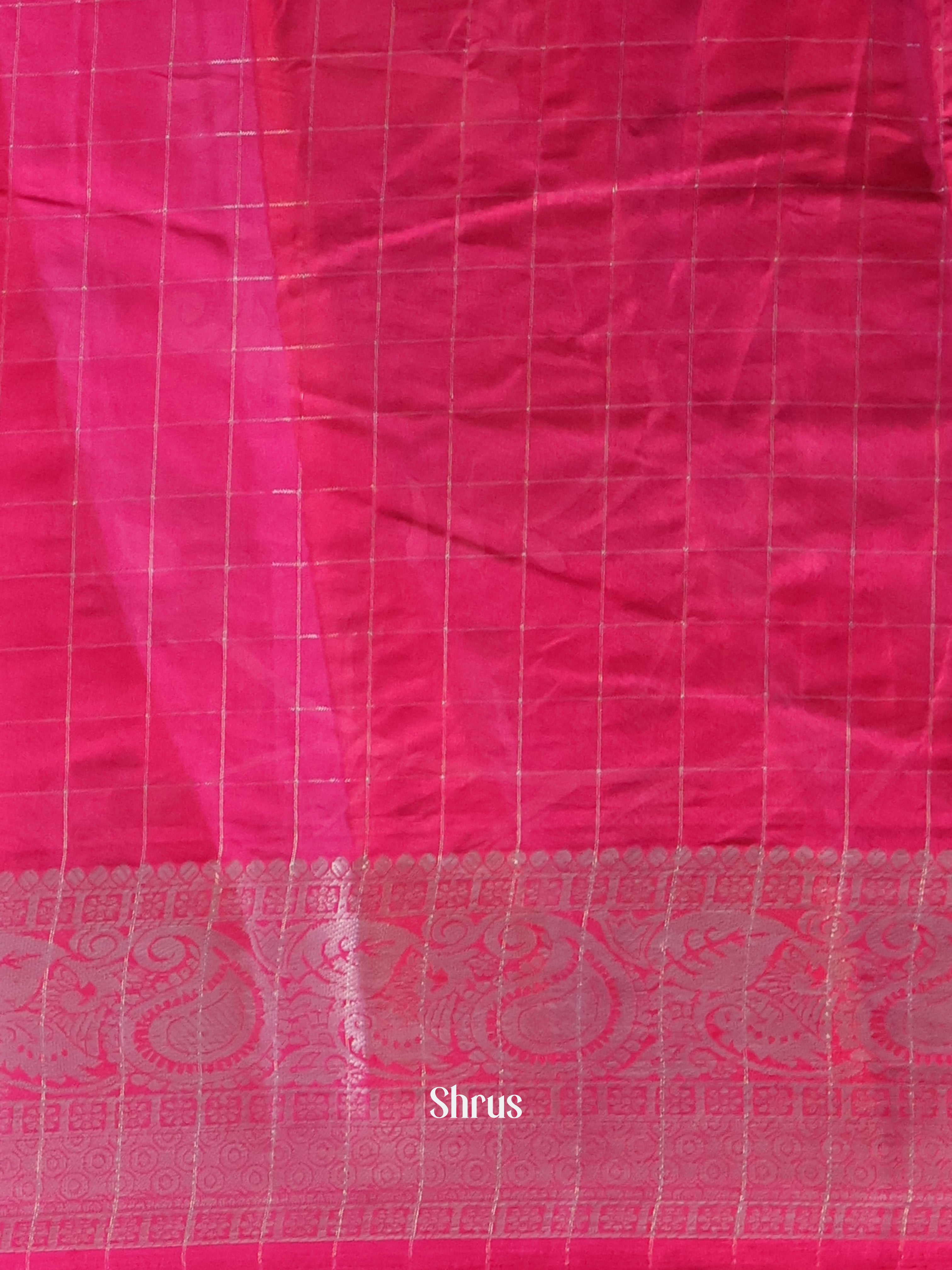 Mustard & Pink - Semi Tussar Saree