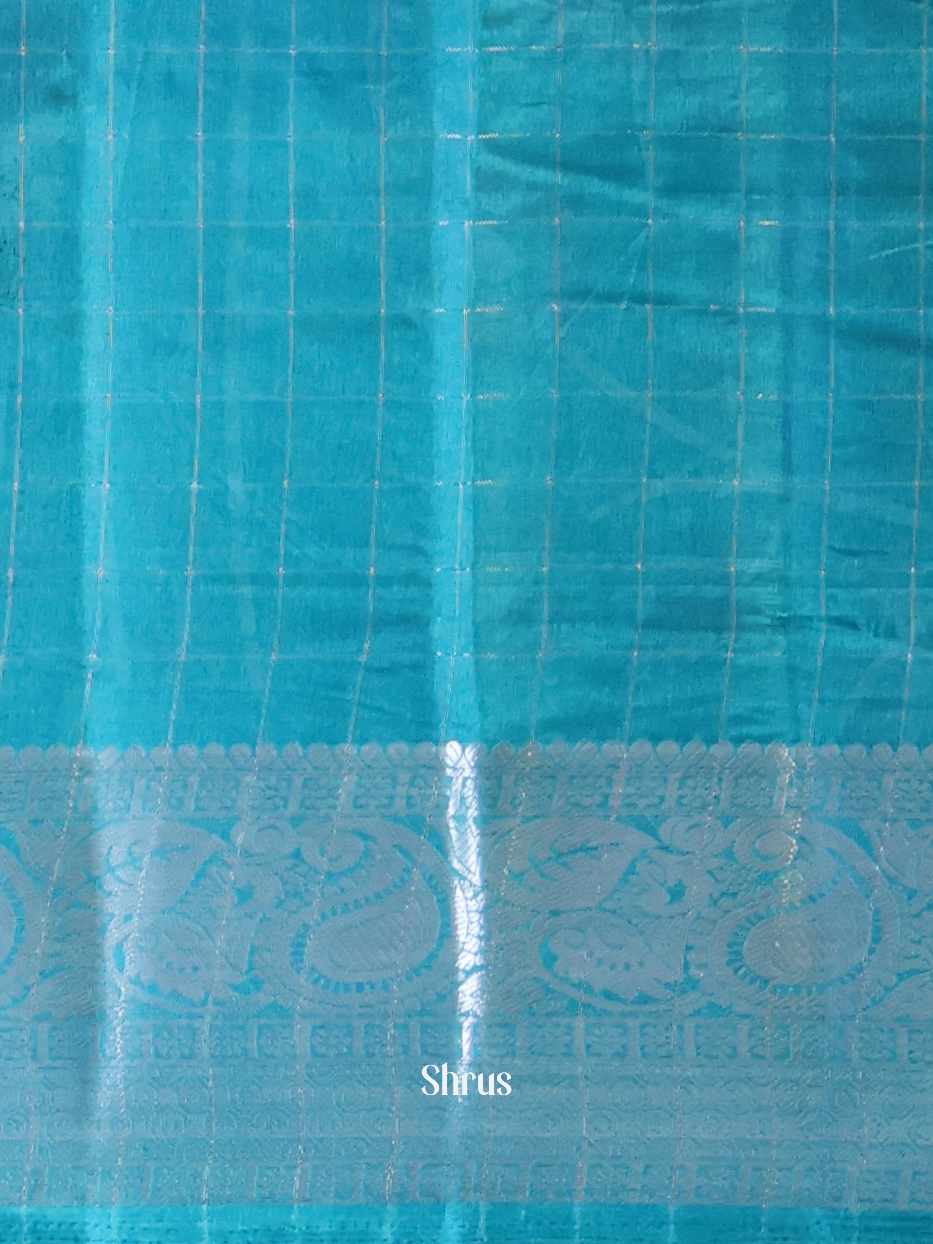 Wine & Teal - Semi Tussar Saree