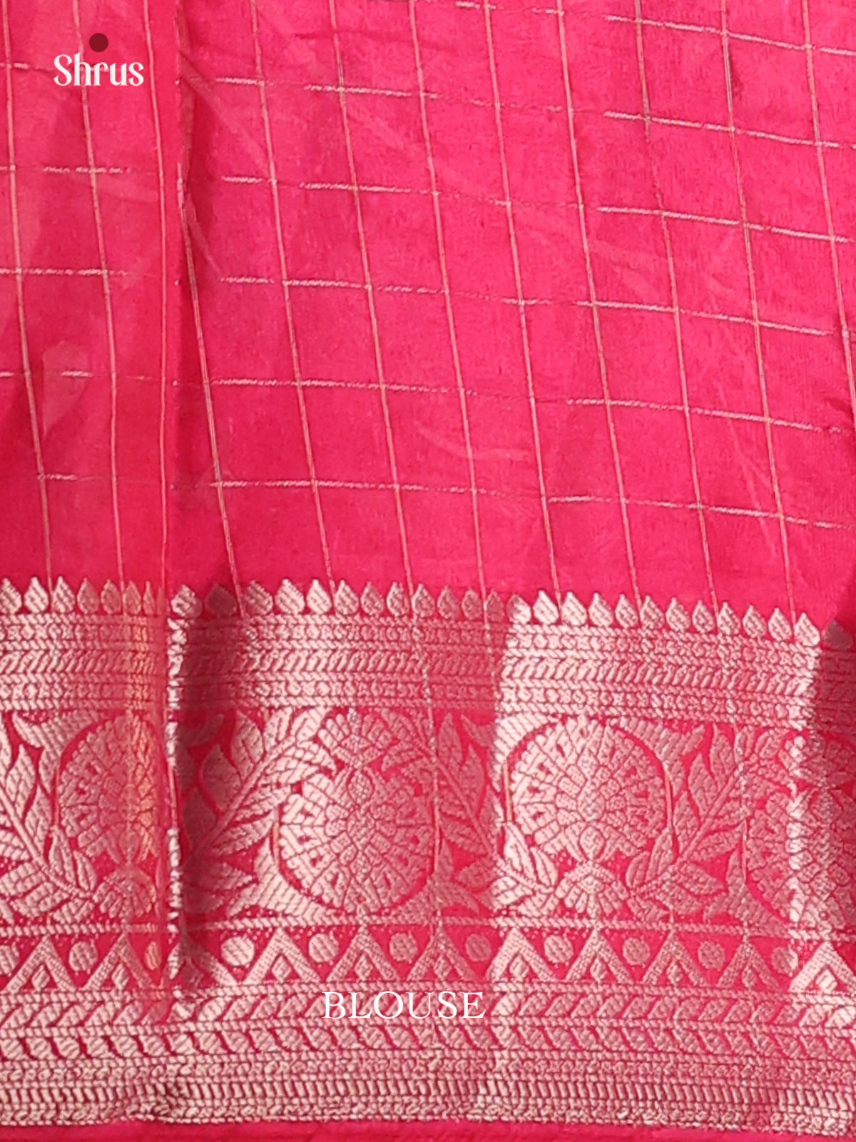 Bottle green with pink - Printed Tussar saree - CJS29400 - Shop on Shrus.com