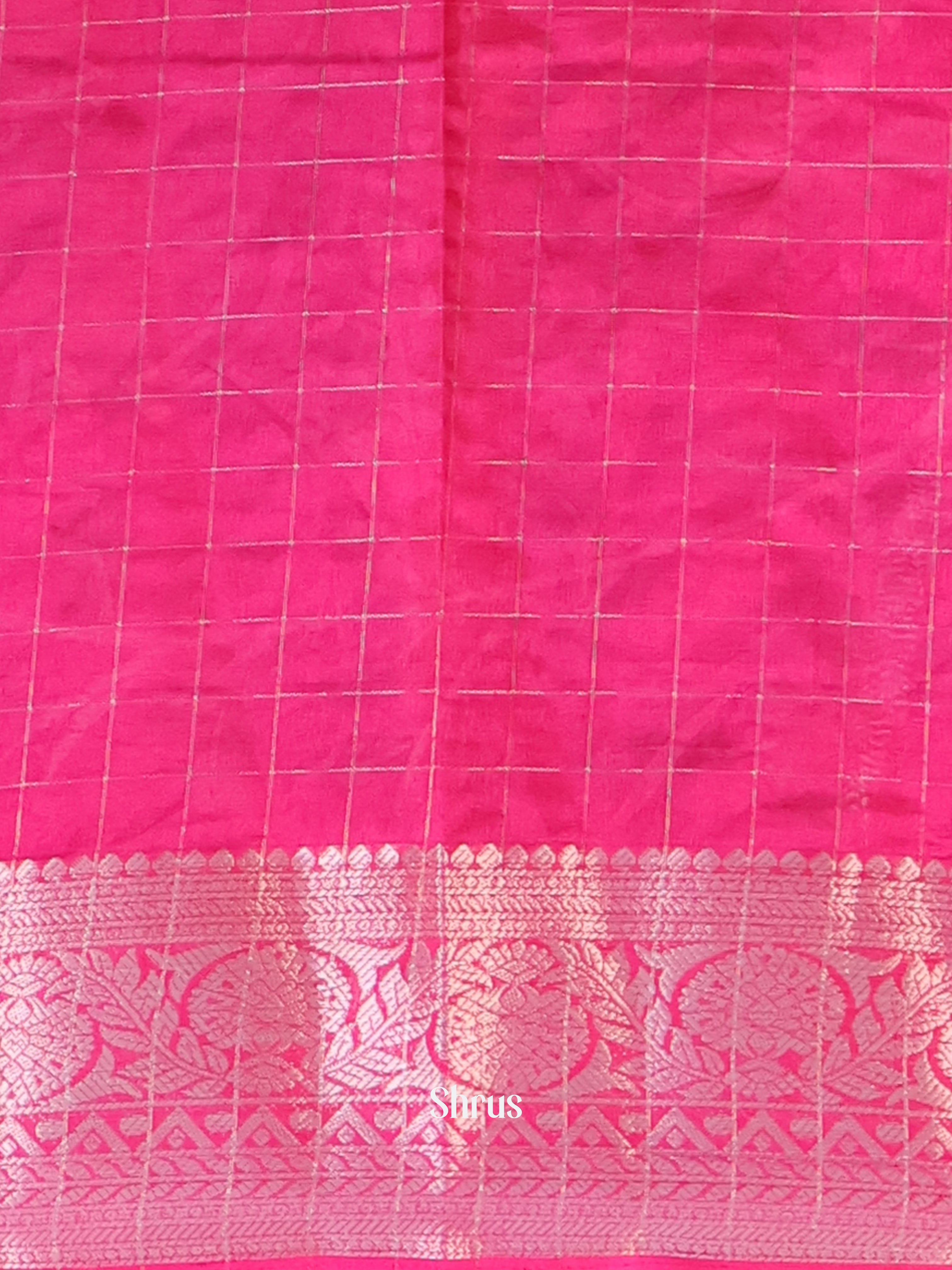 Green & Pink - Semi Tussar Saree