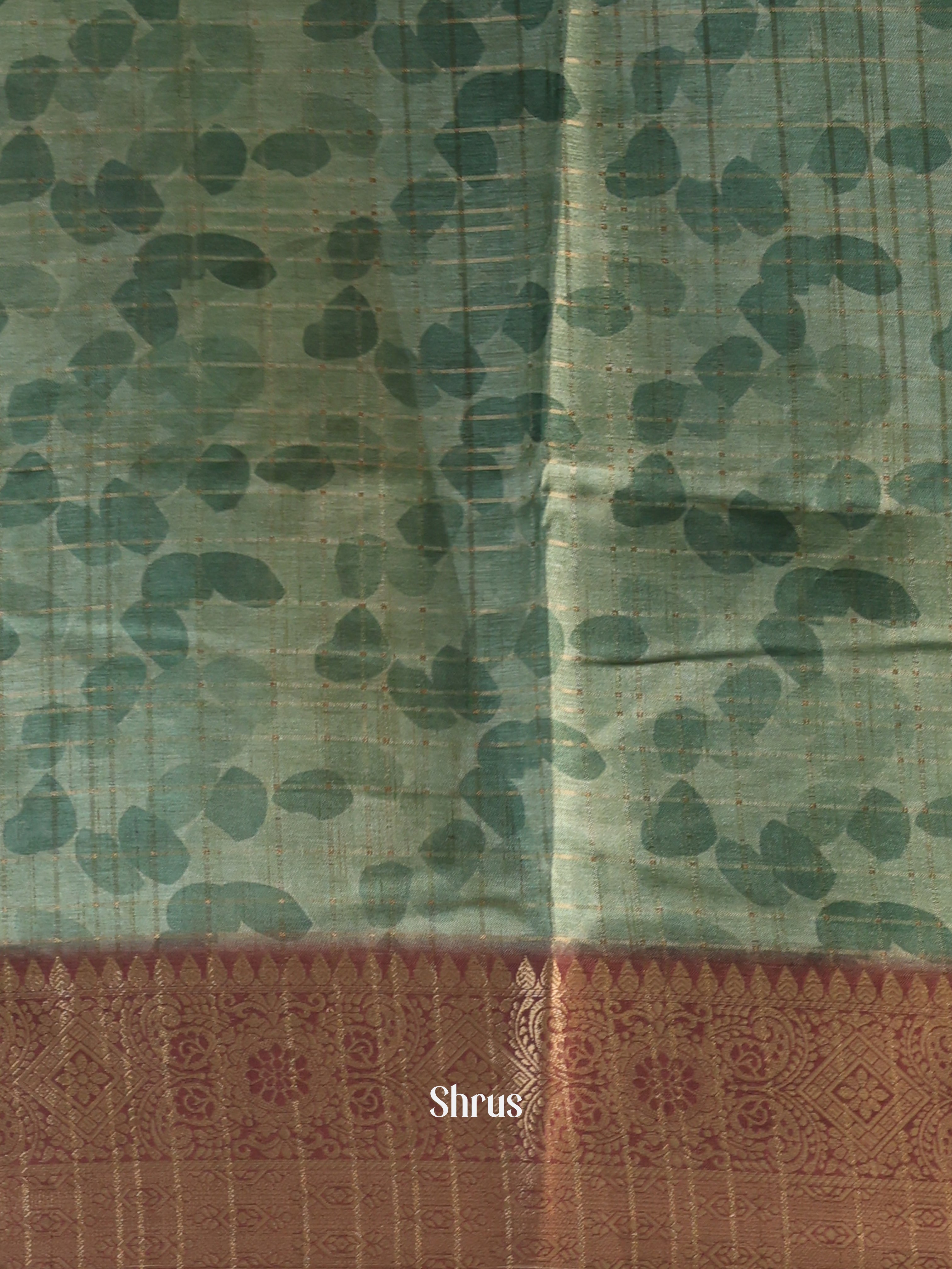 Green & Brown - Semi Dola silk Saree