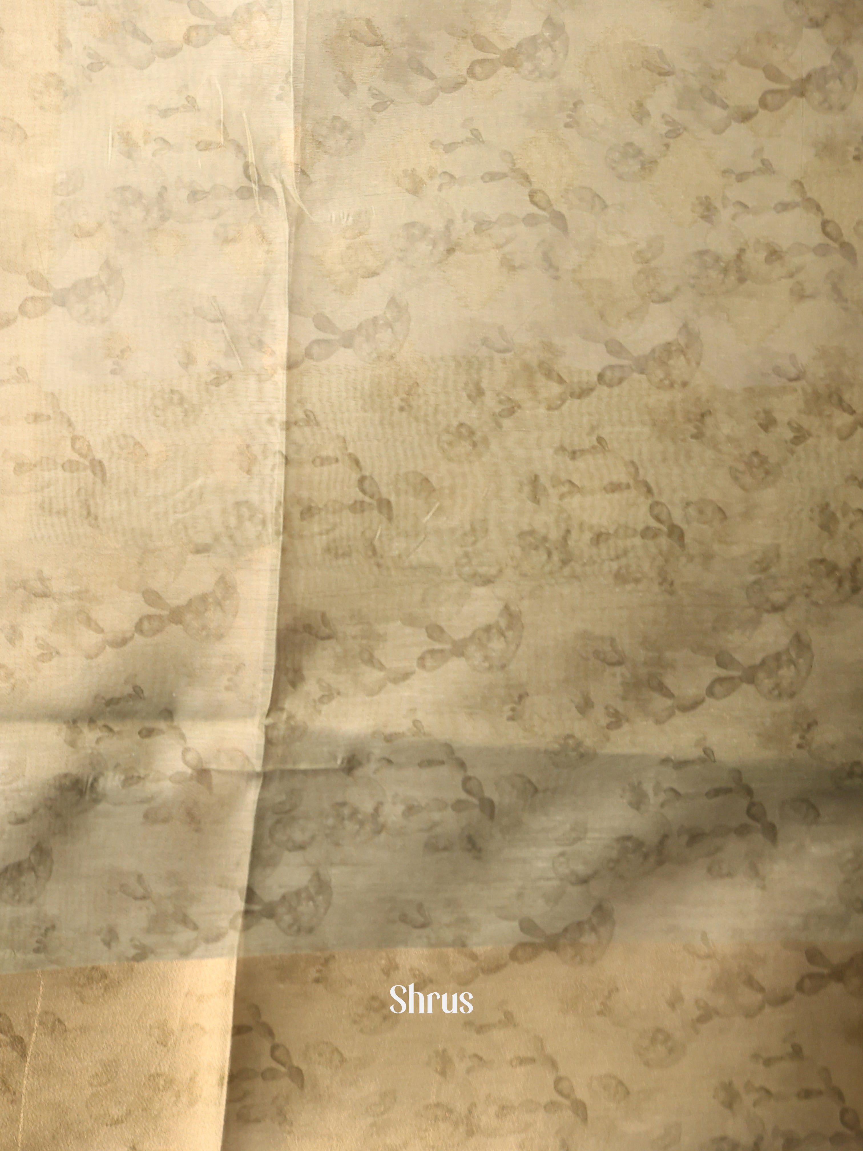 Green & Grey - Semi Tissue Saree - Shop on Shrus.com