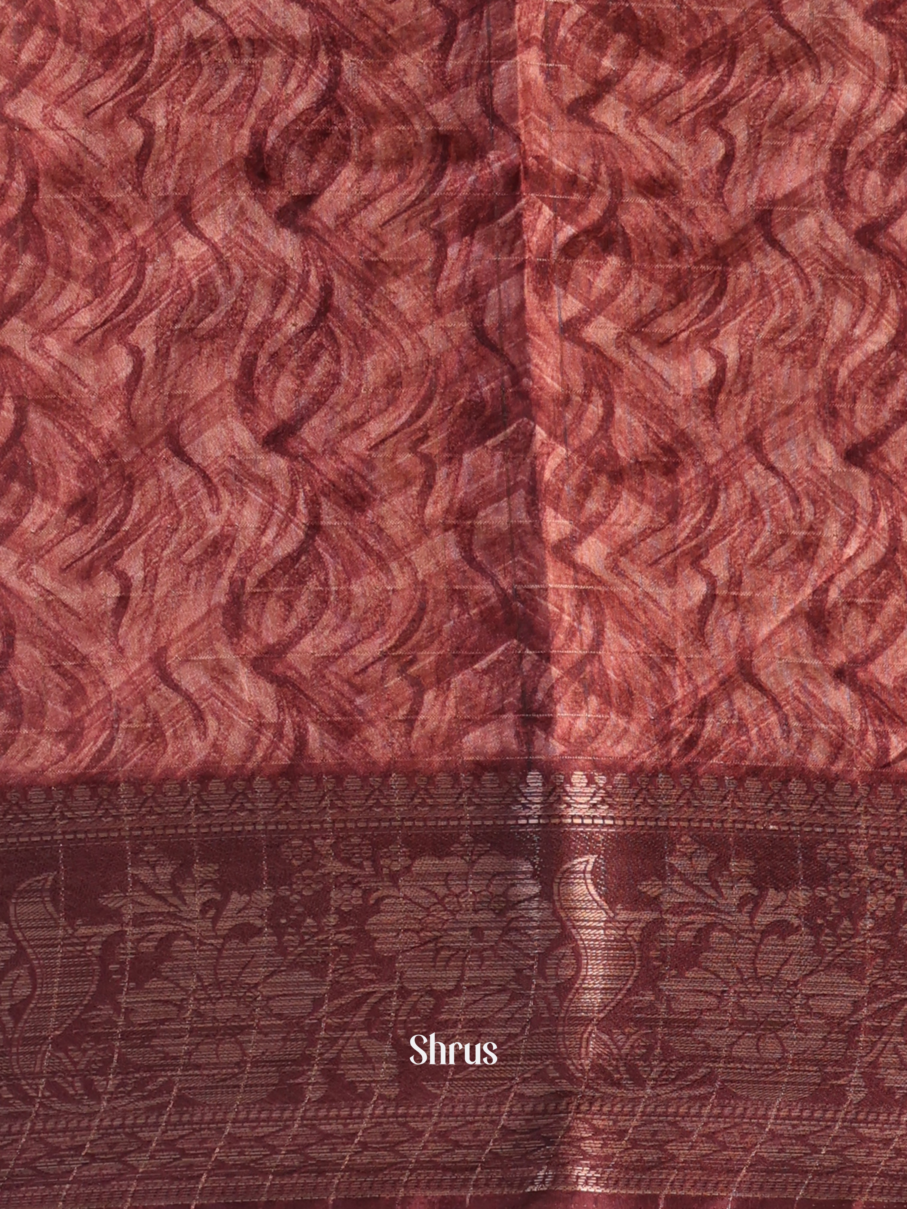 Brown - Semi Dola silk Saree