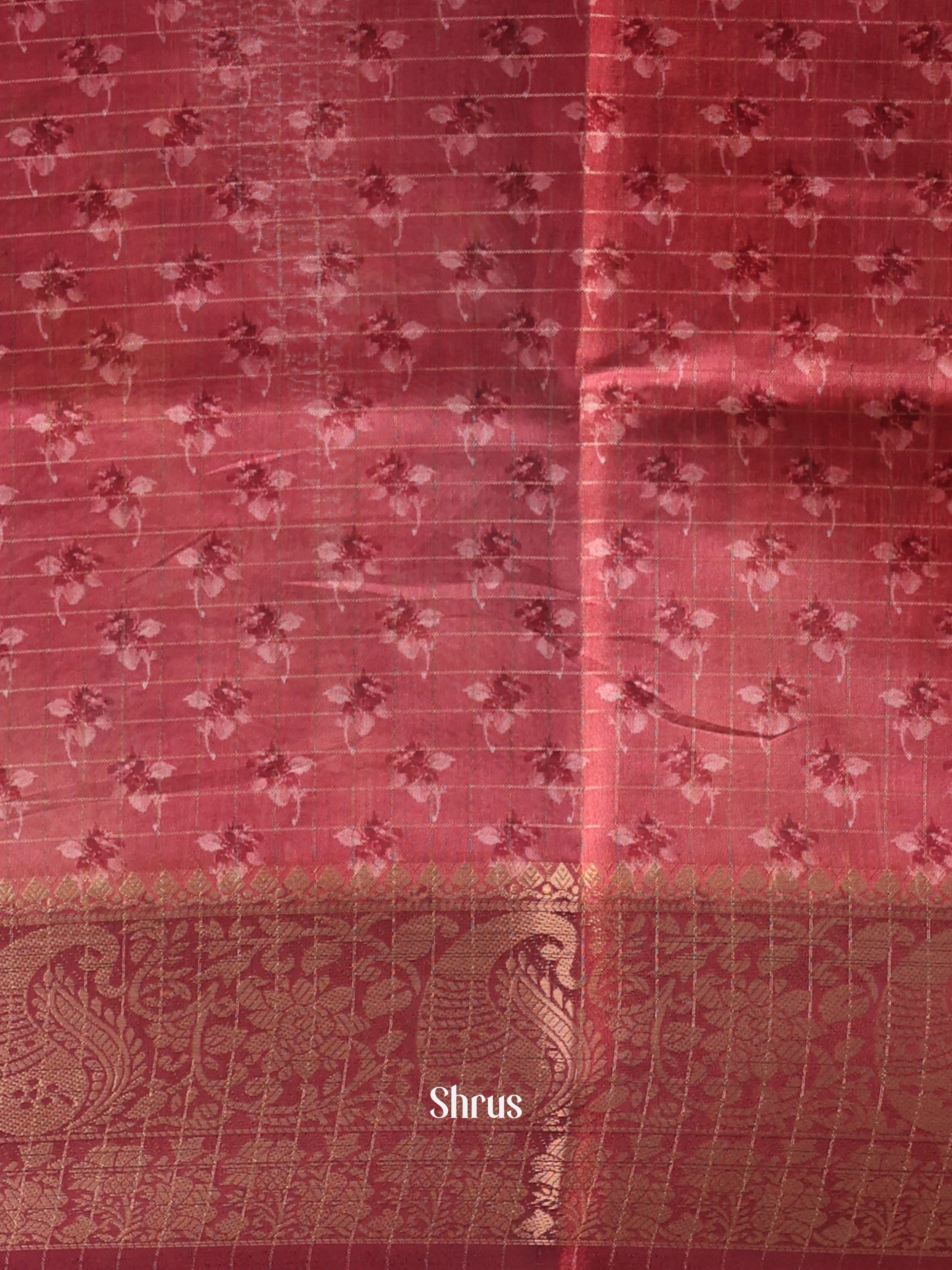 Reddish Pink- Semi Dola silk Saree