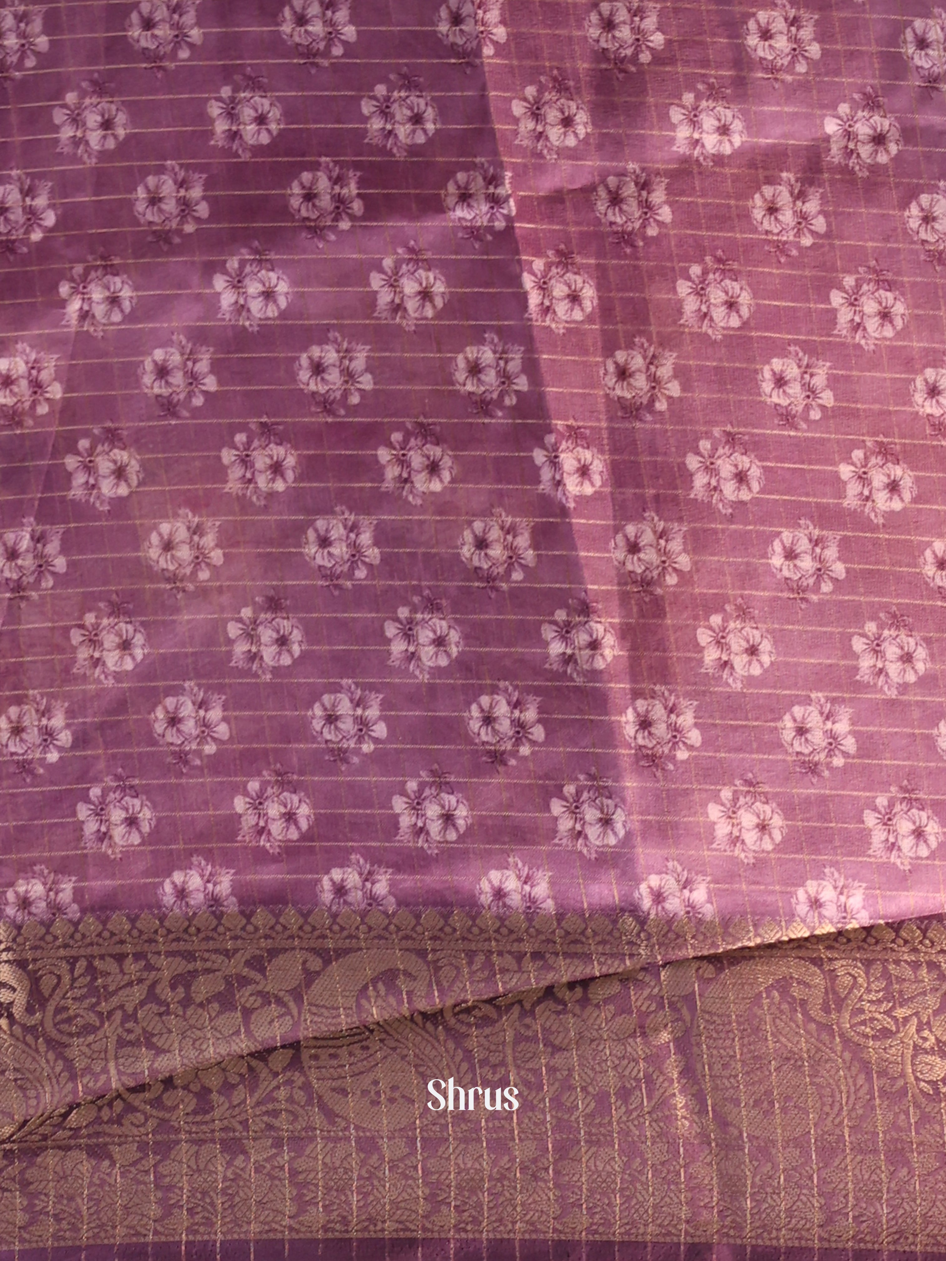 Purple - Semi Dola silk Saree