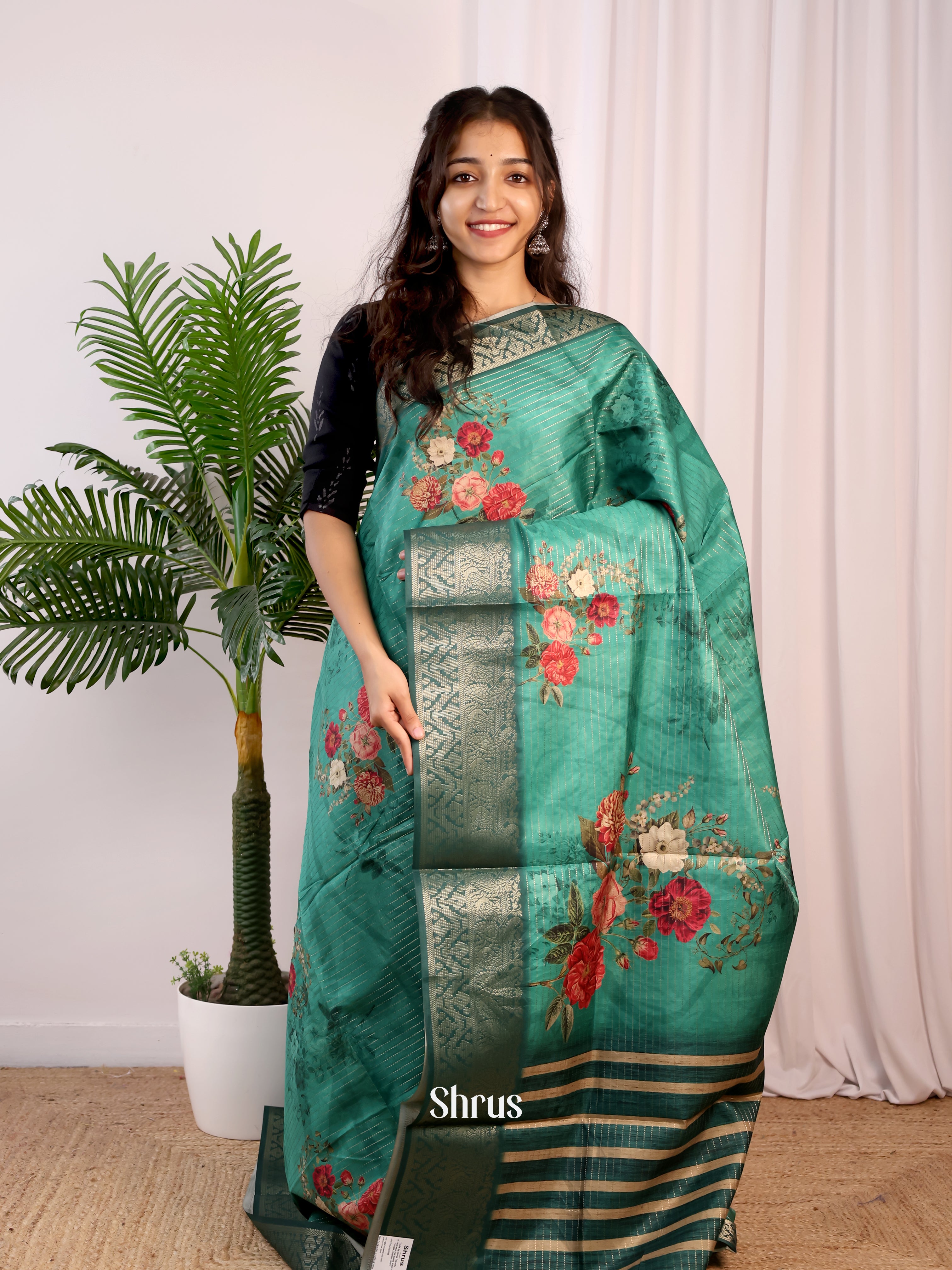 Green- Semi Dola silk Saree