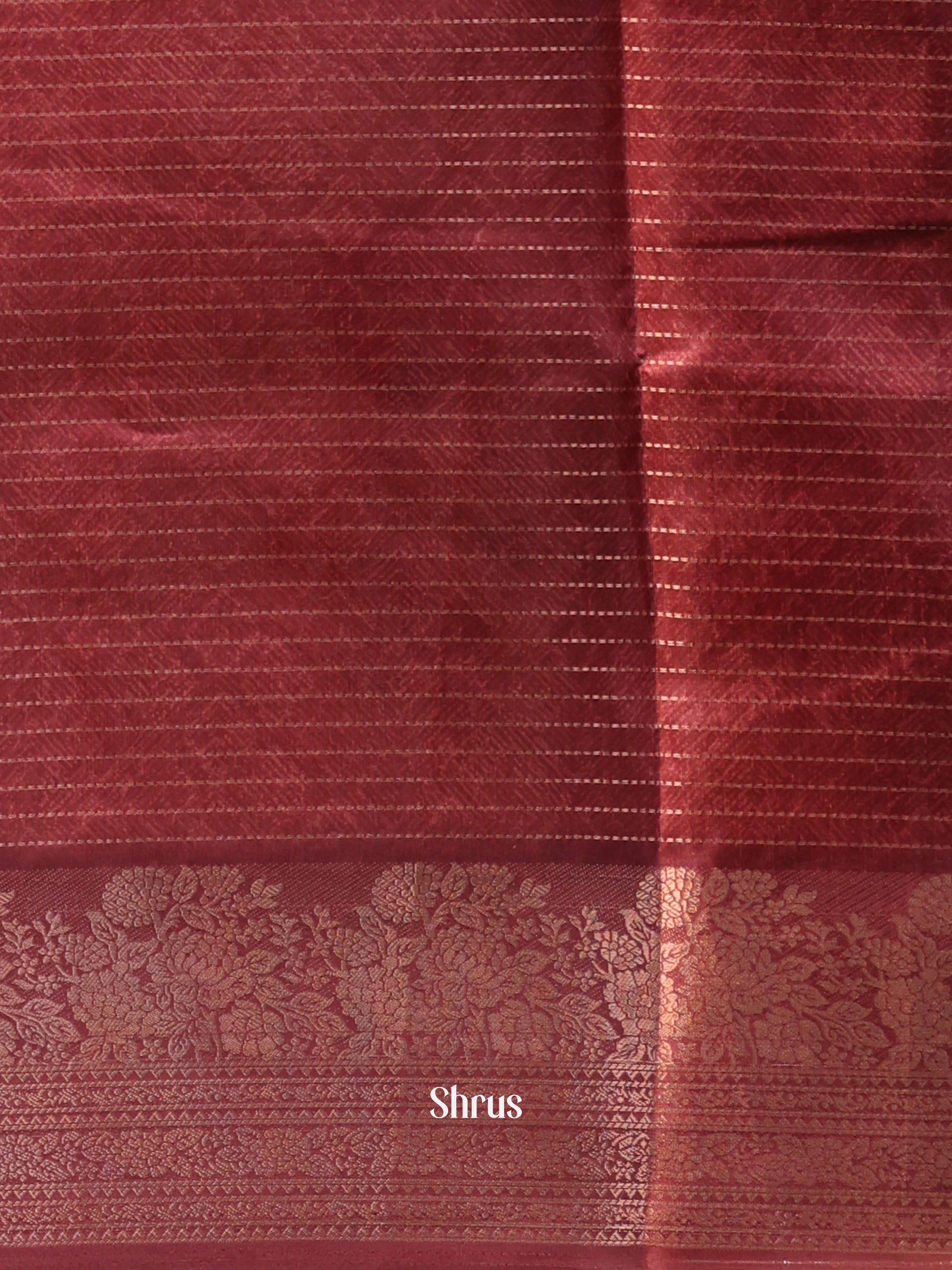 Peach & Maroon - Semi Dola silk Saree