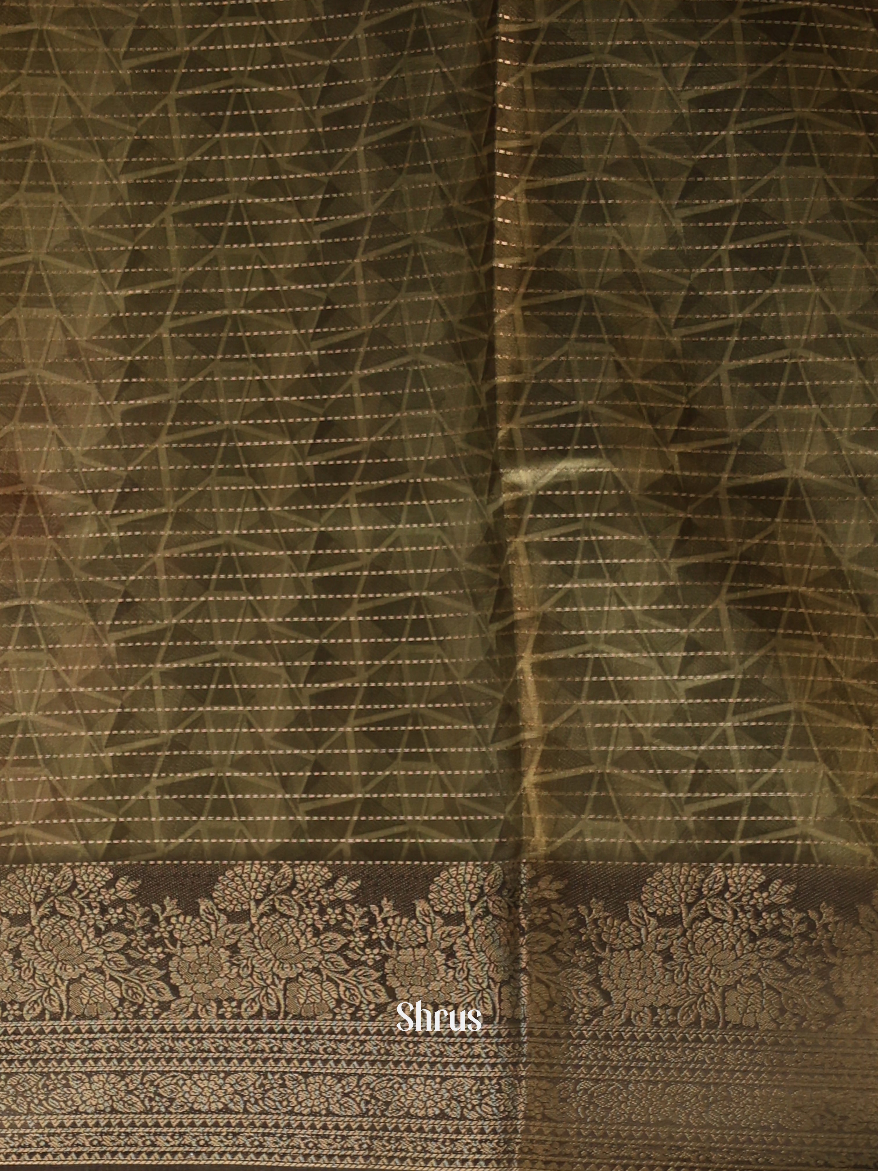 Green  - Semi Dola silk Saree - Shop on Shrus.com
