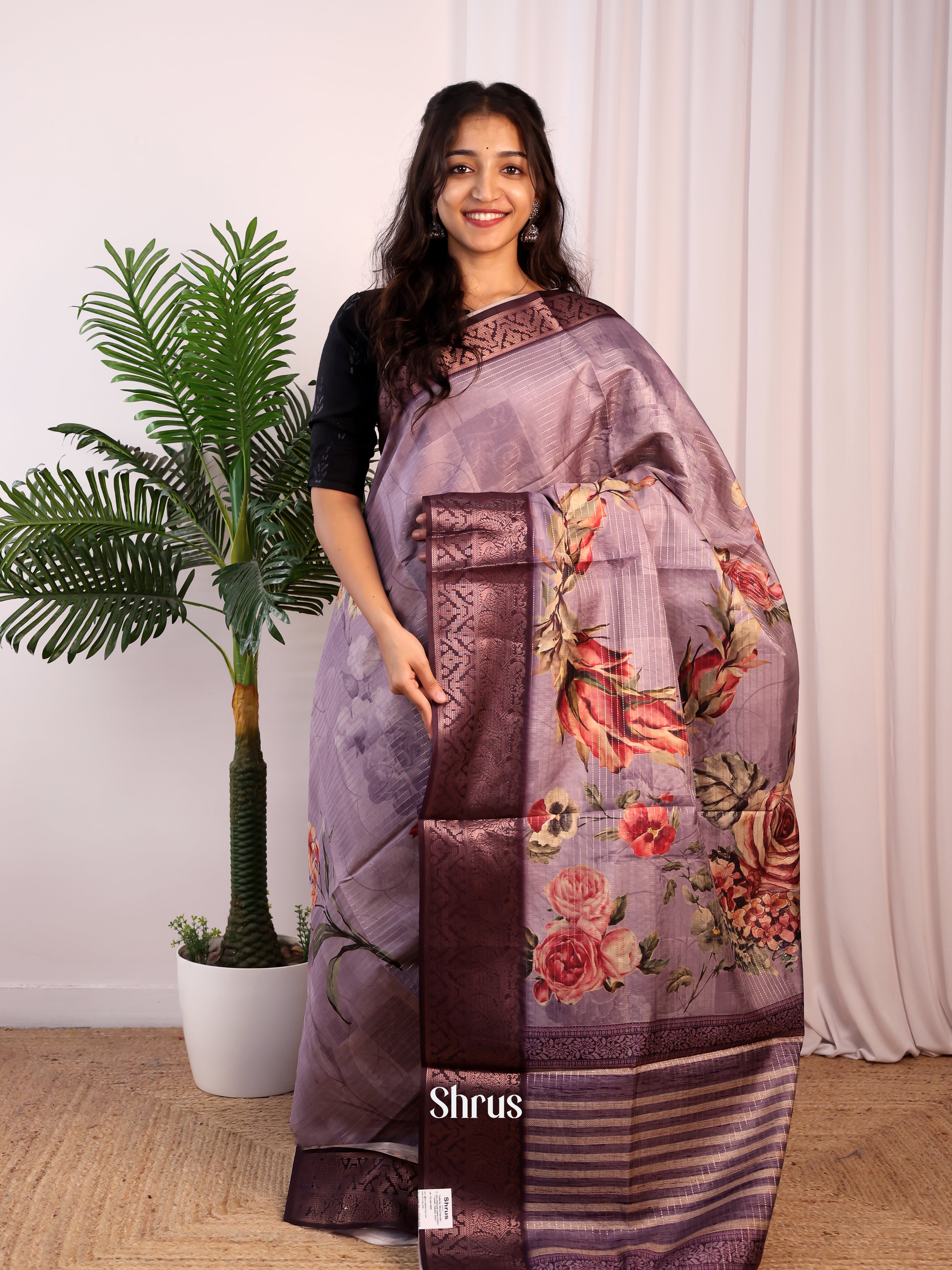 Lavender & Violet - Semi Dola silk Saree