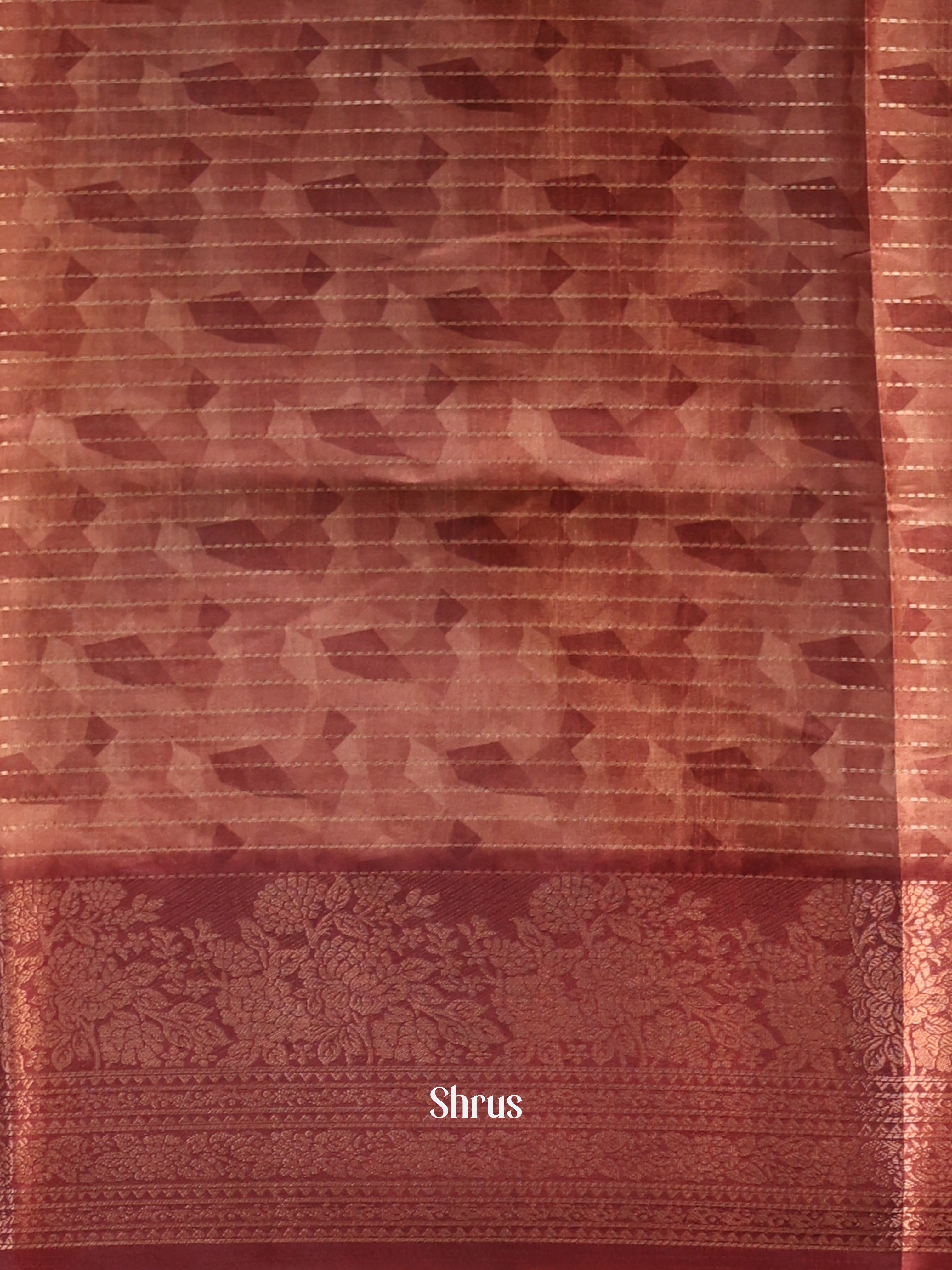 Brown - Semi Dola silk Saree