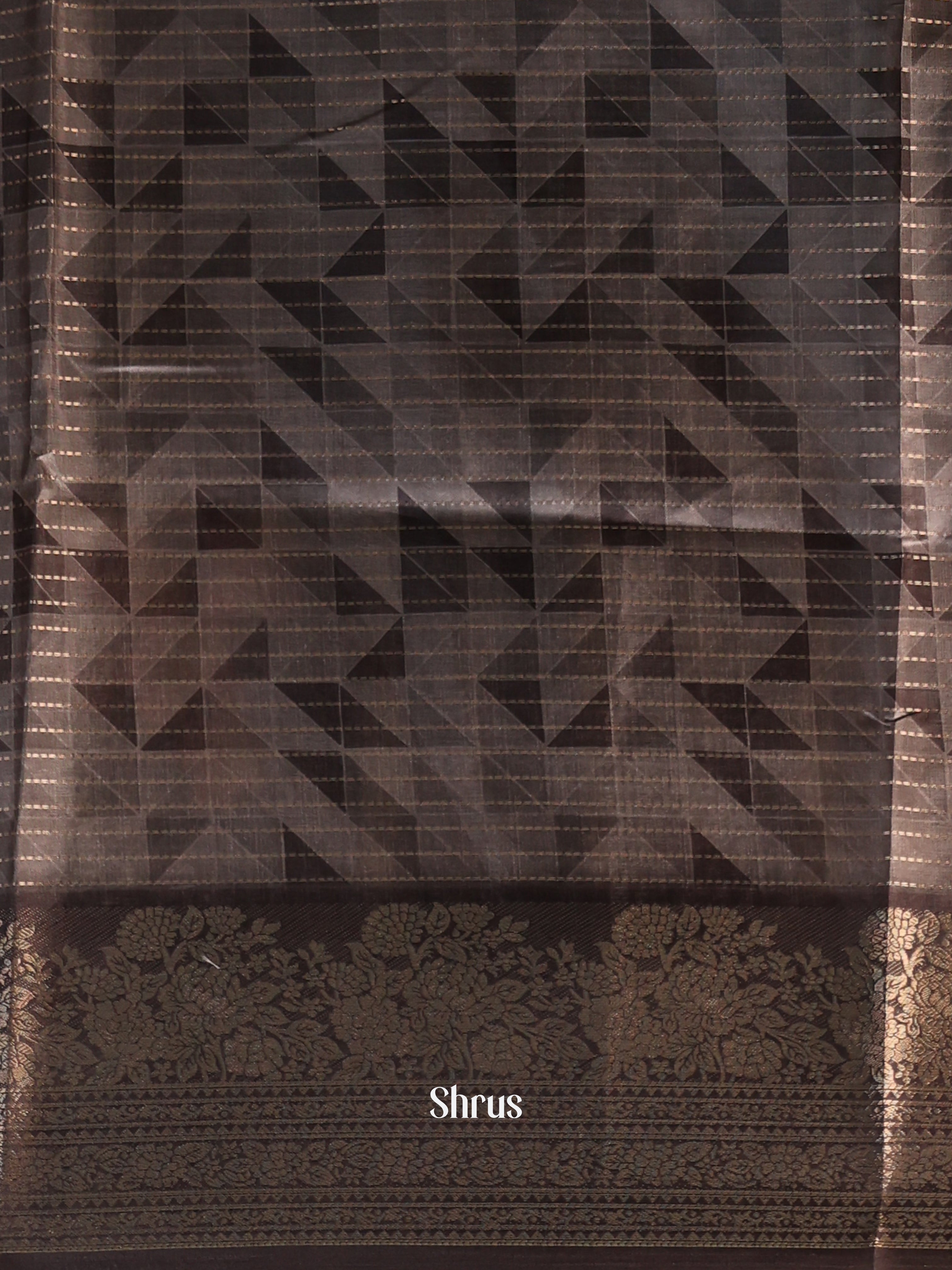 Elephant Grey - Semi Dola silk Saree