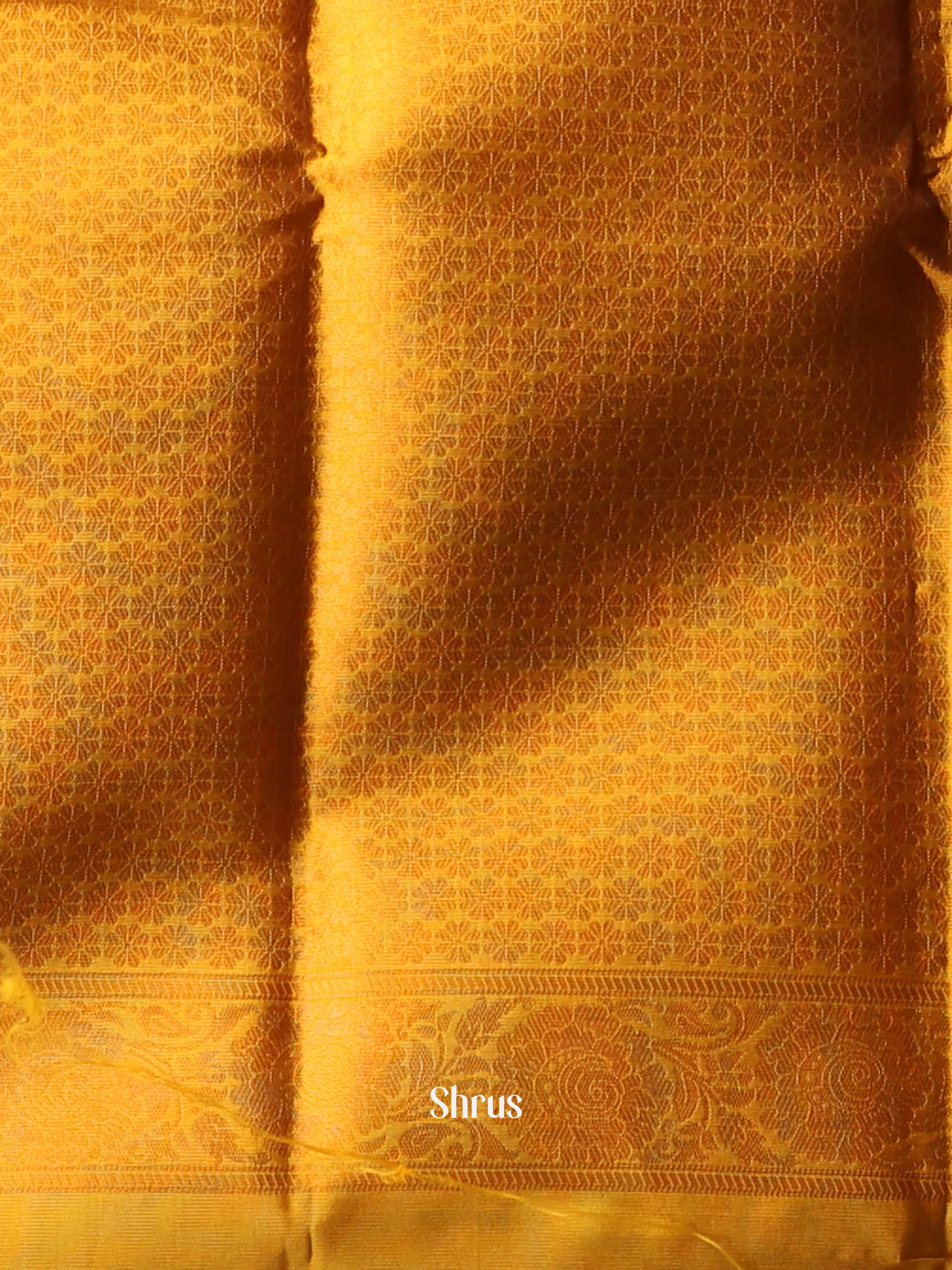 Green & Mustard - Semi Softsilk Saree - Shop on Shrus.com