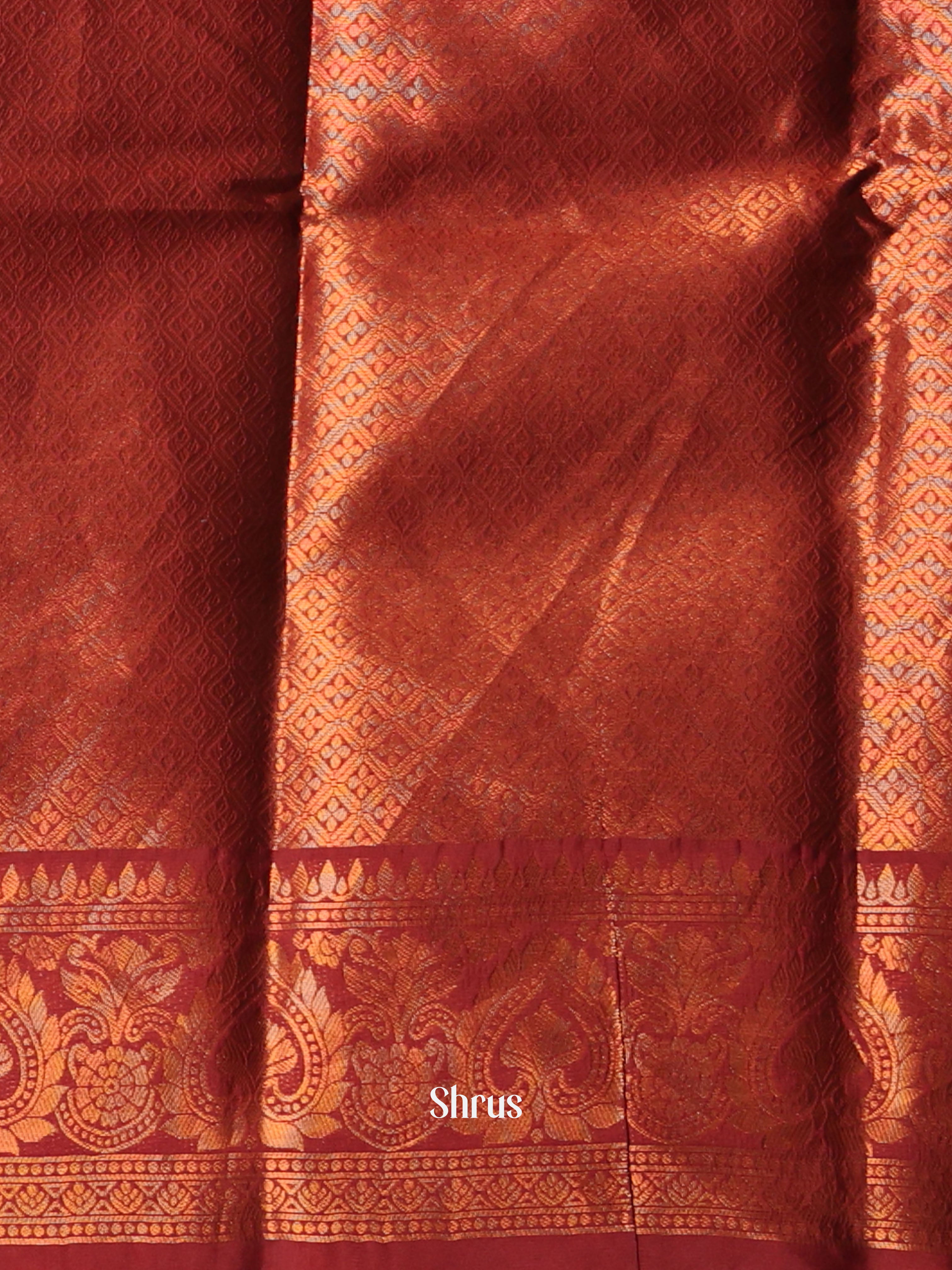 Blue & Maroon - Semi Softsilk Saree