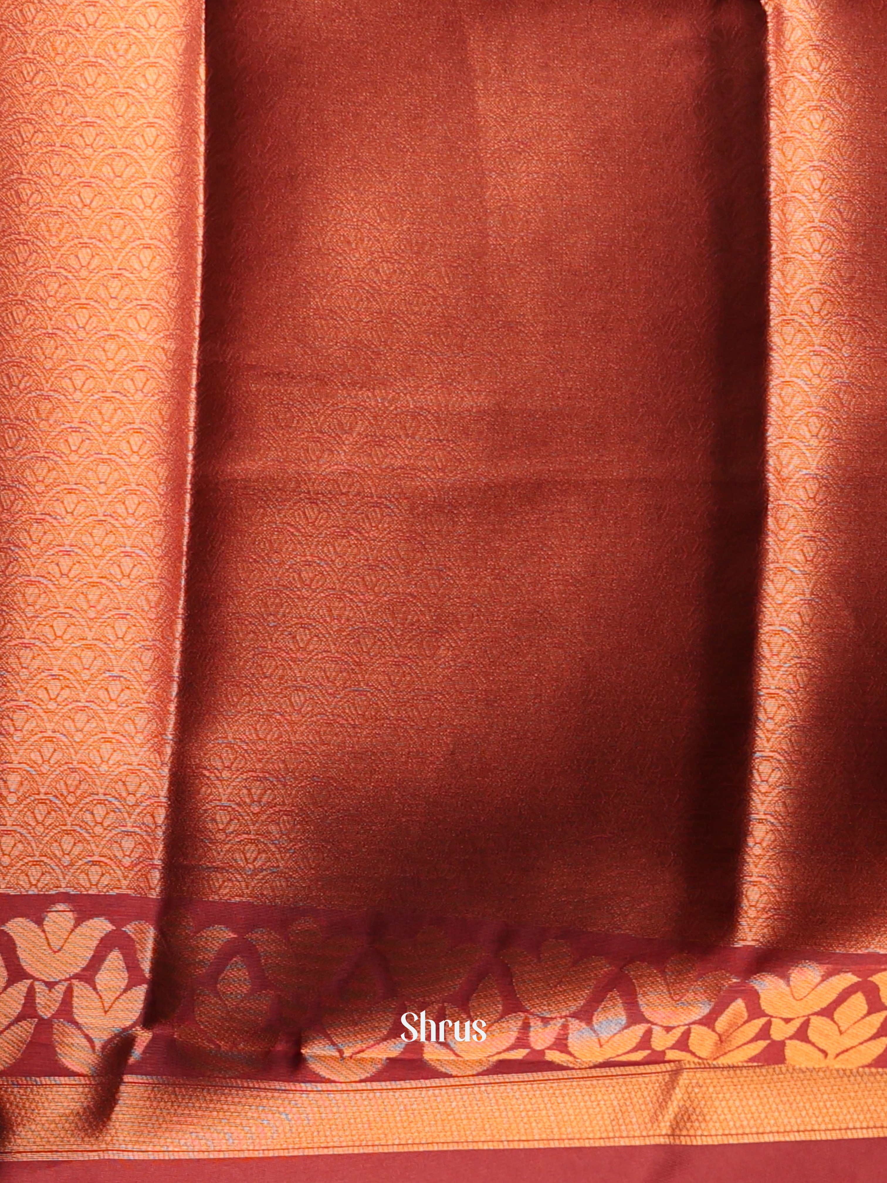 Beige & Maroon - Semi Softsilk Saree