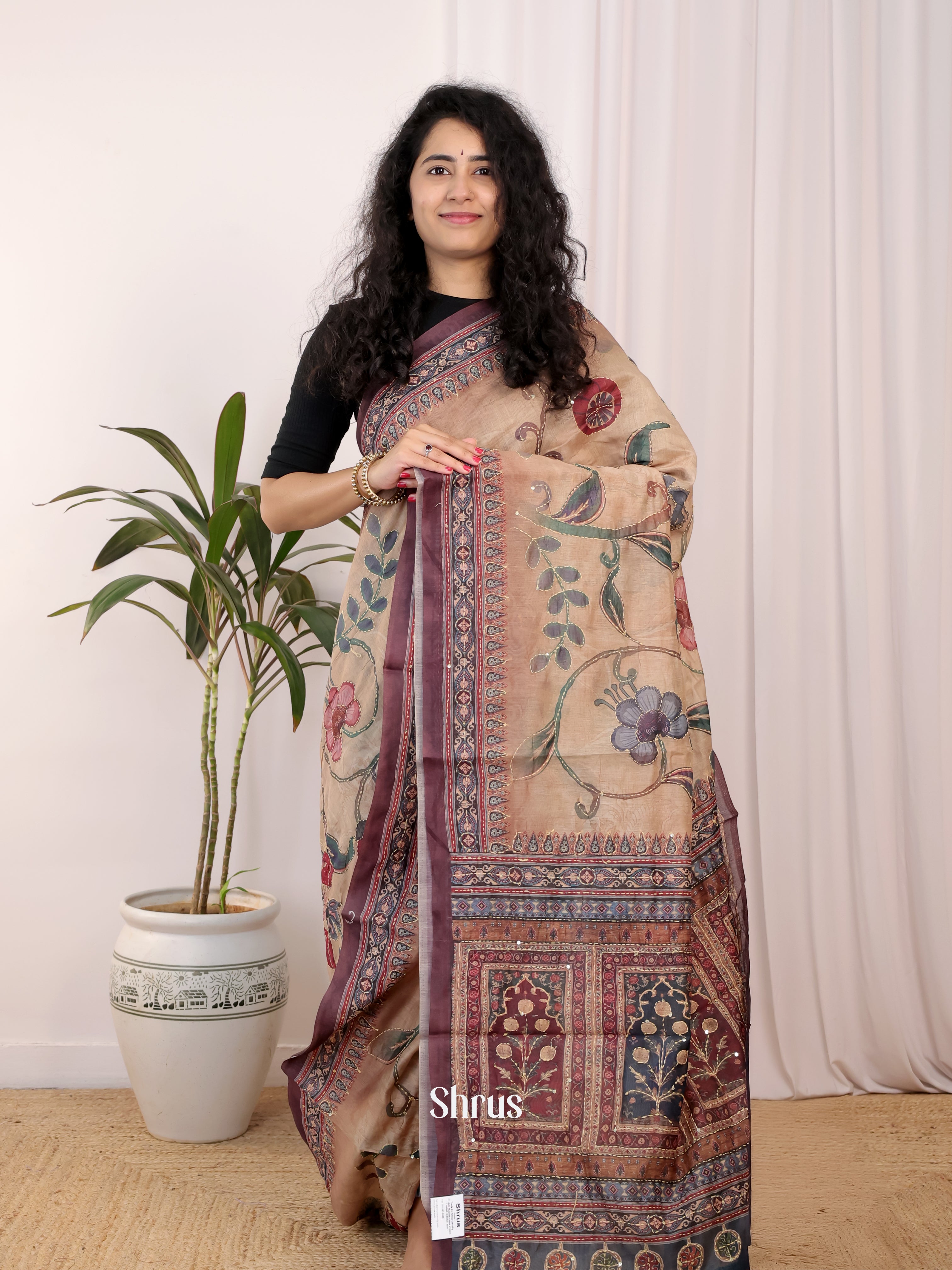 Brown - Semi Kantha Saree