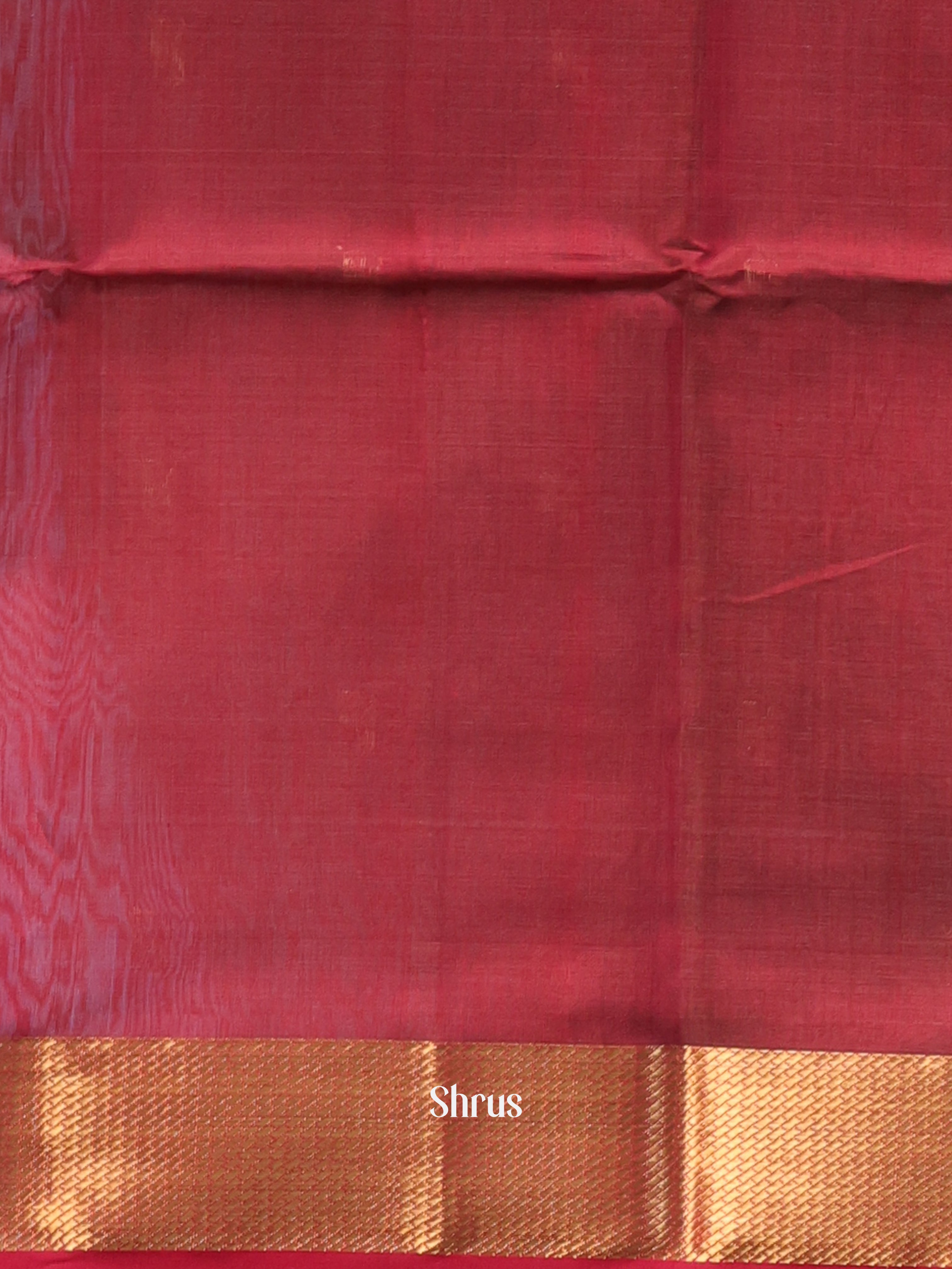 Beige & Maroon - Maheshwari silkcotton Saree