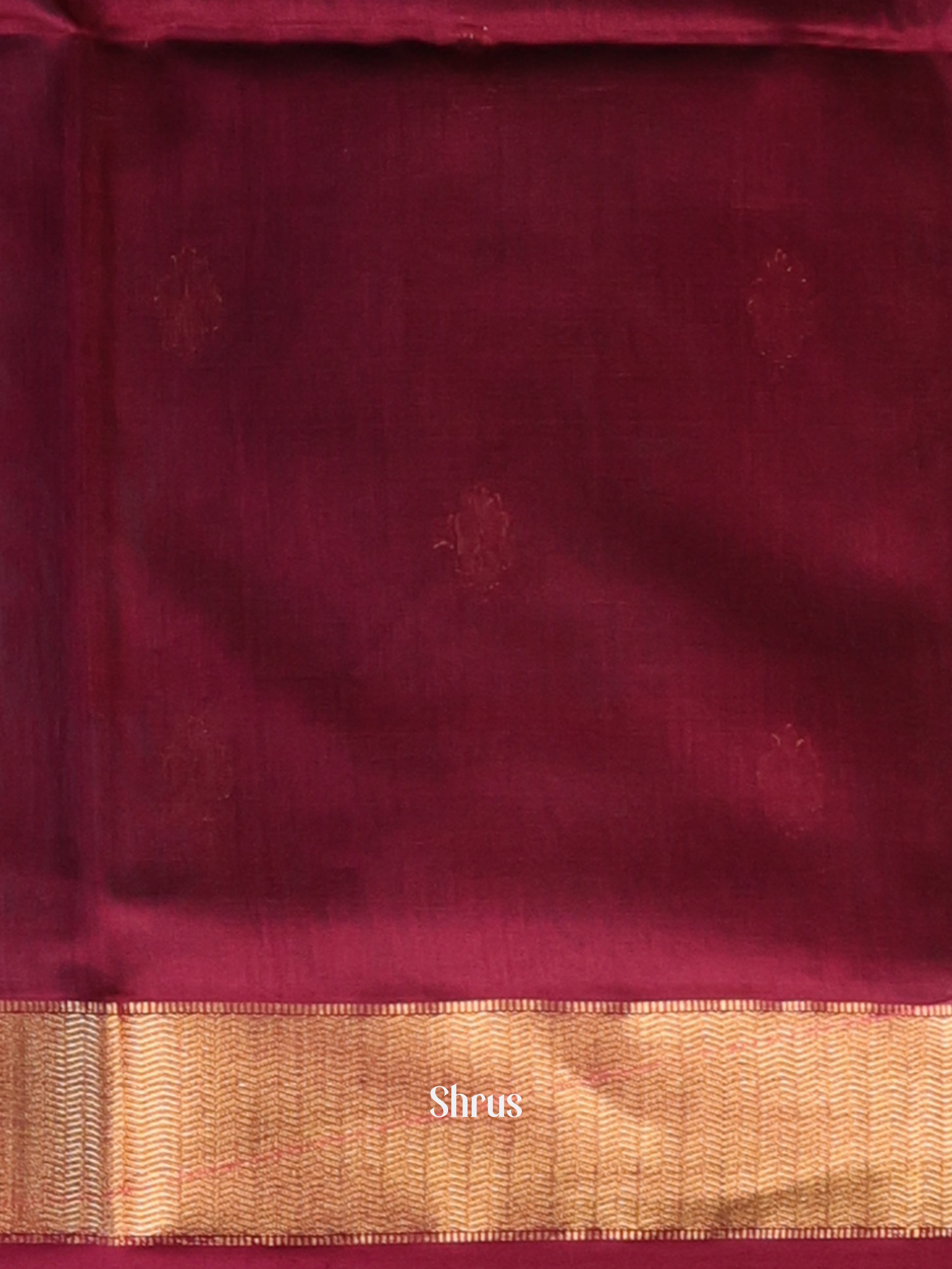Maroon - Maheshwari silkcotton Saree - Shop on Shrus.com