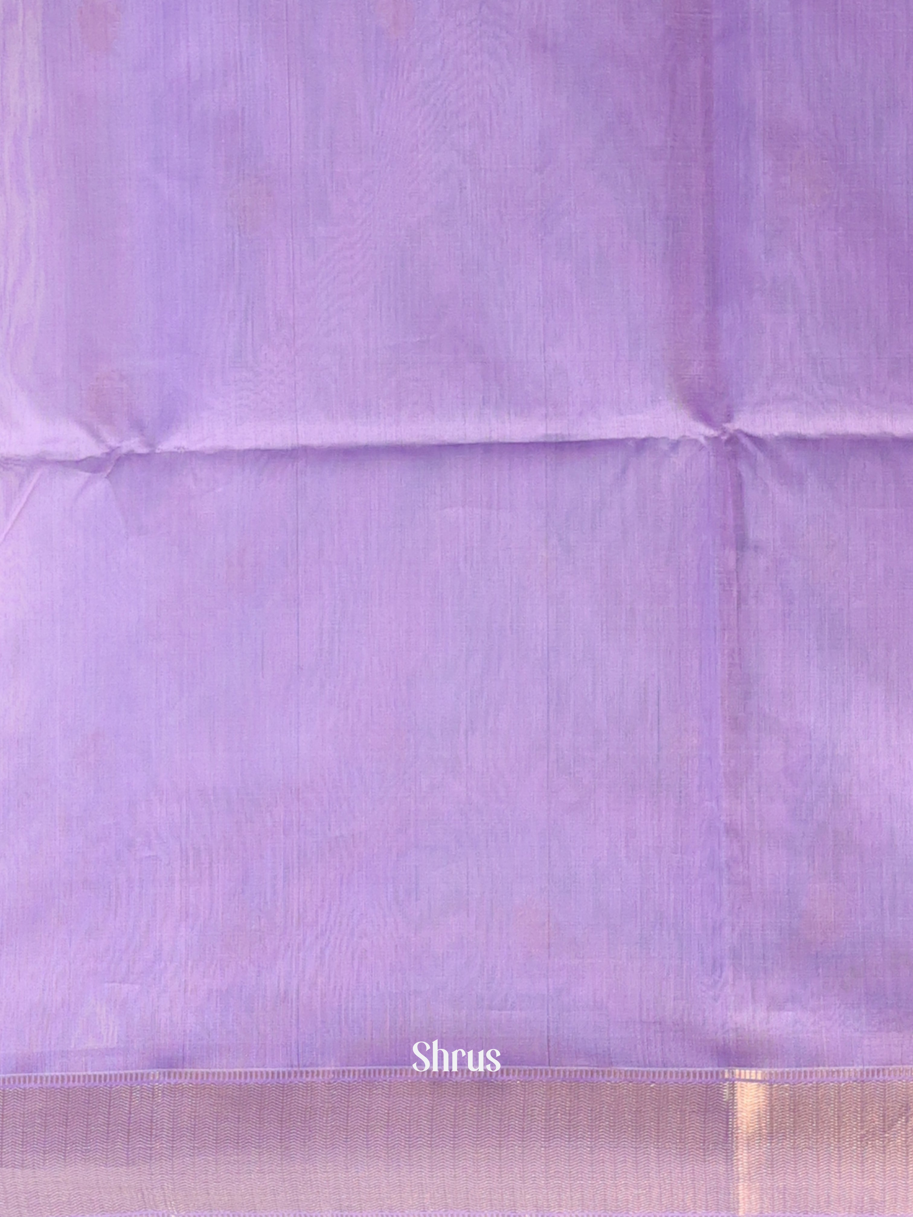 Cream & lavender - Maheshwari silkcotton Saree - Shop on Shrus.com