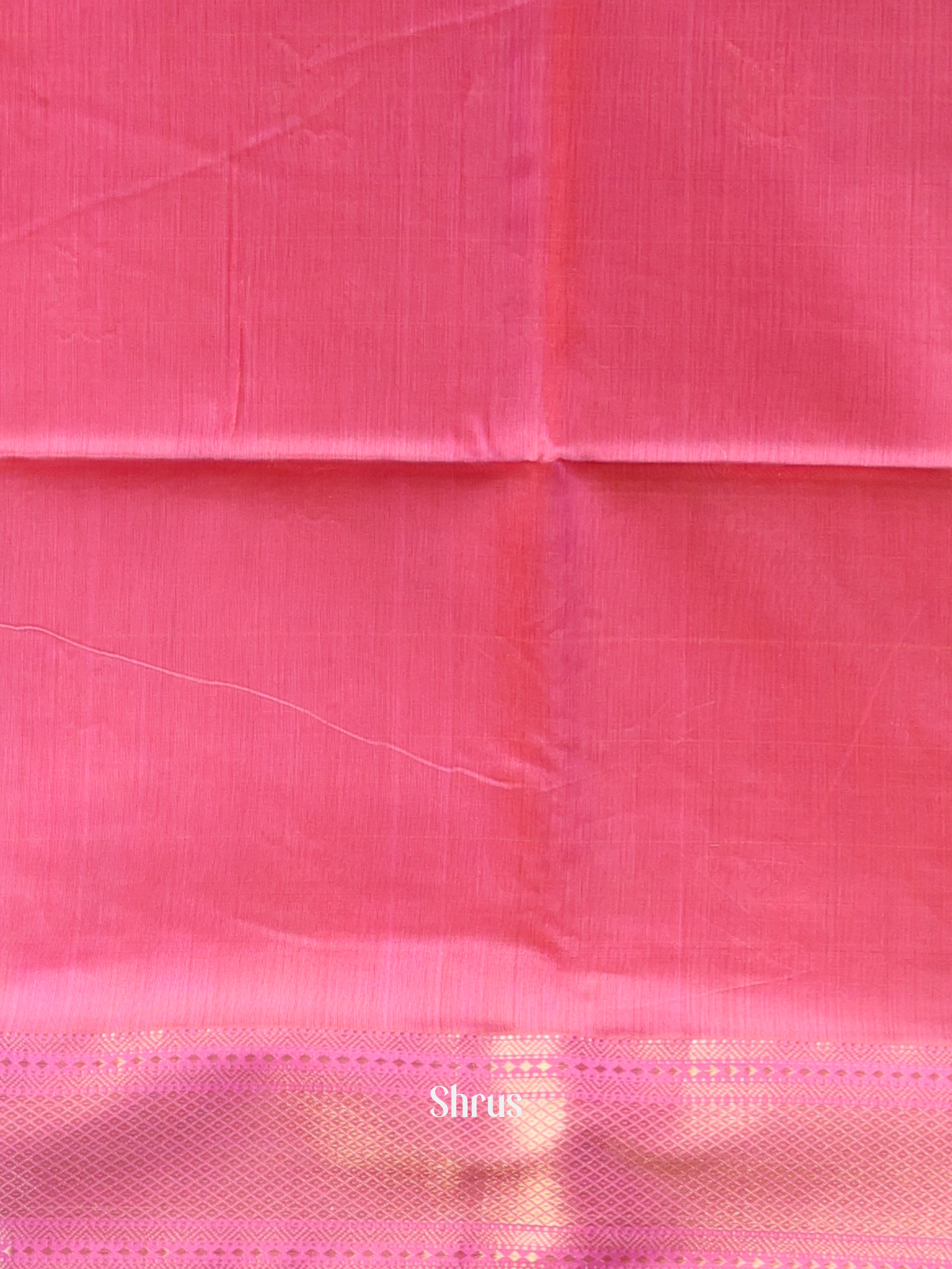Green & Pink- Maheshwari silkcotton Saree - Shop on Shrus.com