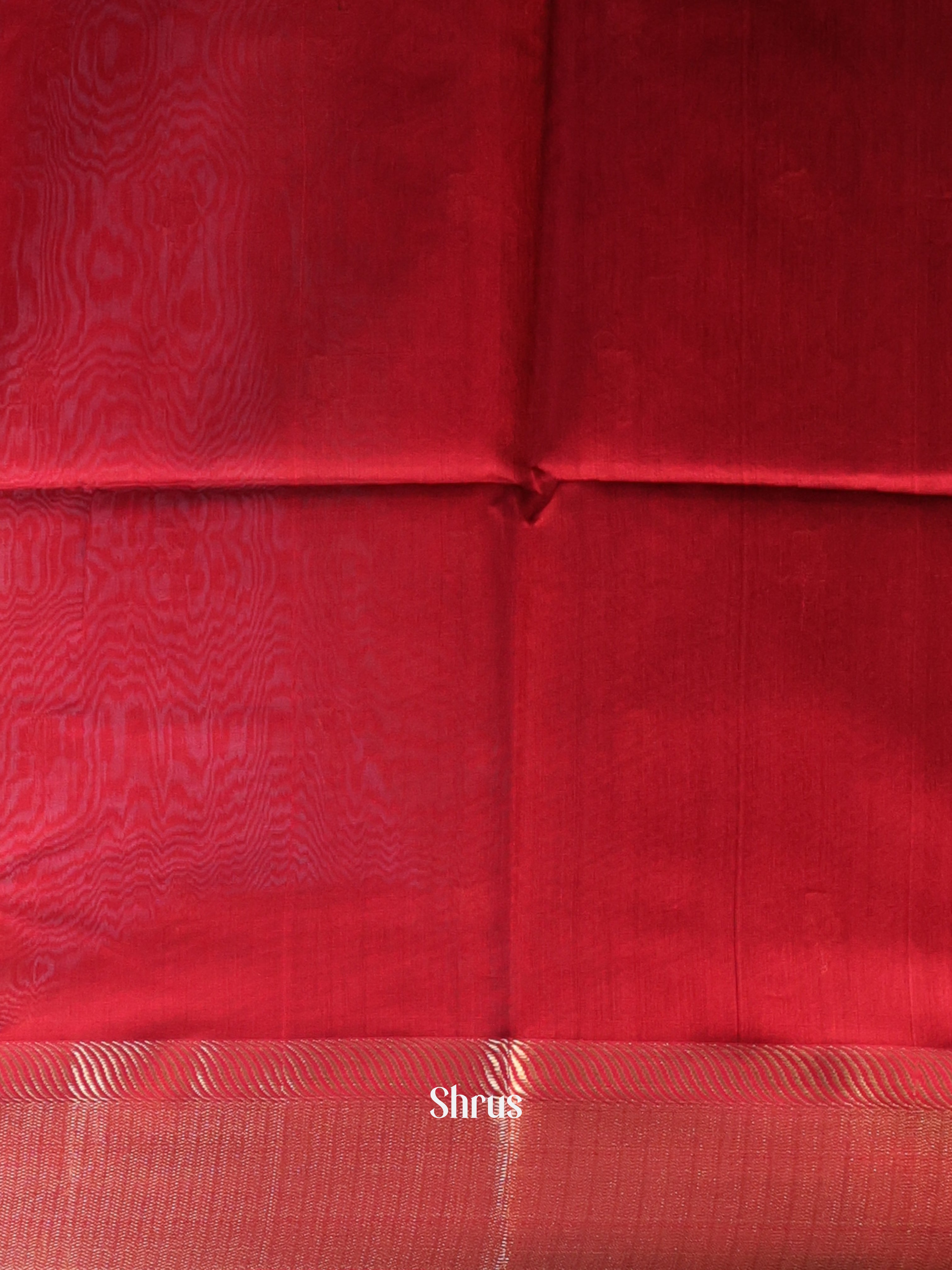 Green & Red - Maheshwari silkcotton Saree