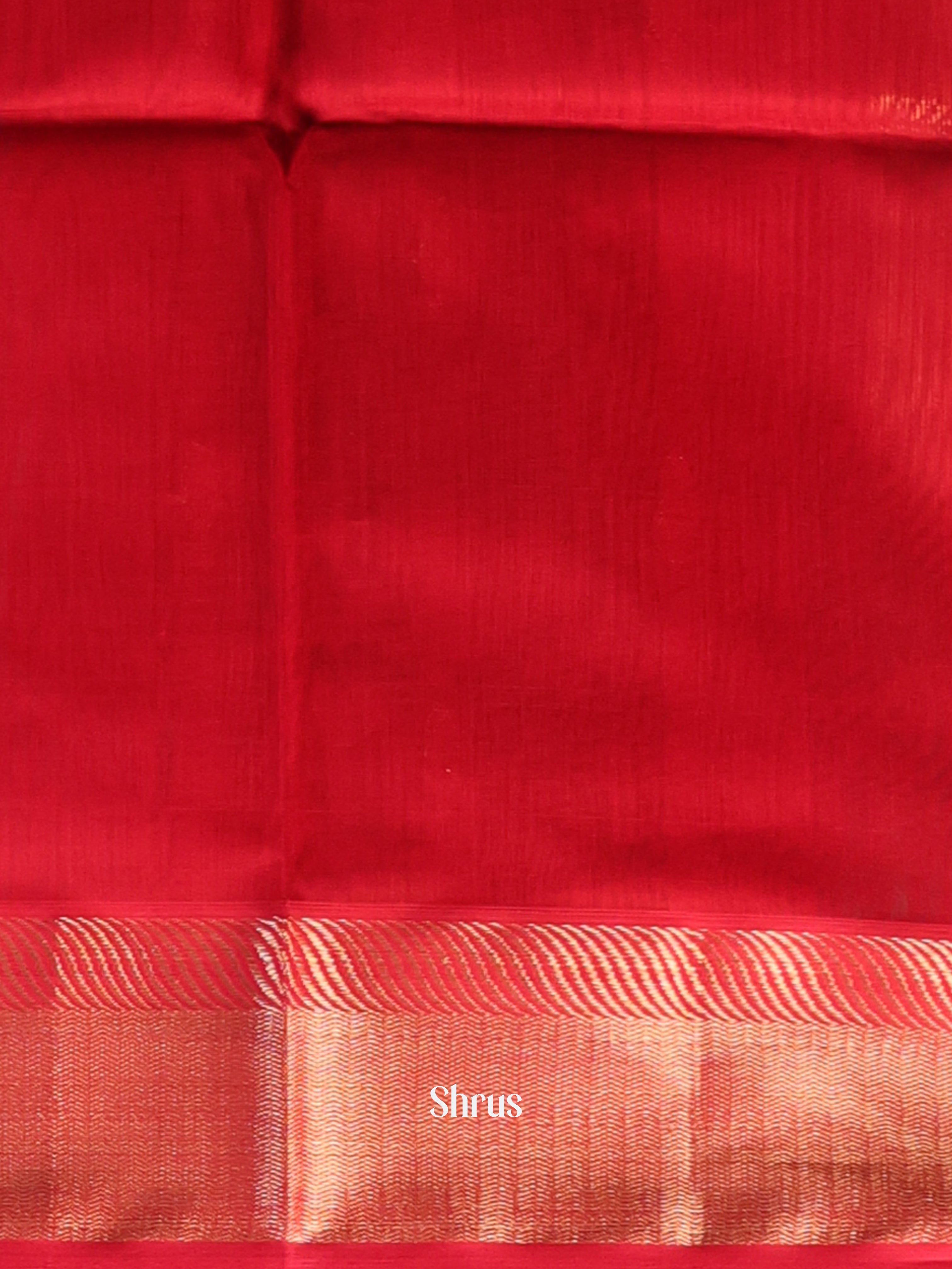 Mustard & Red - Maheshwari silkcotton Saree