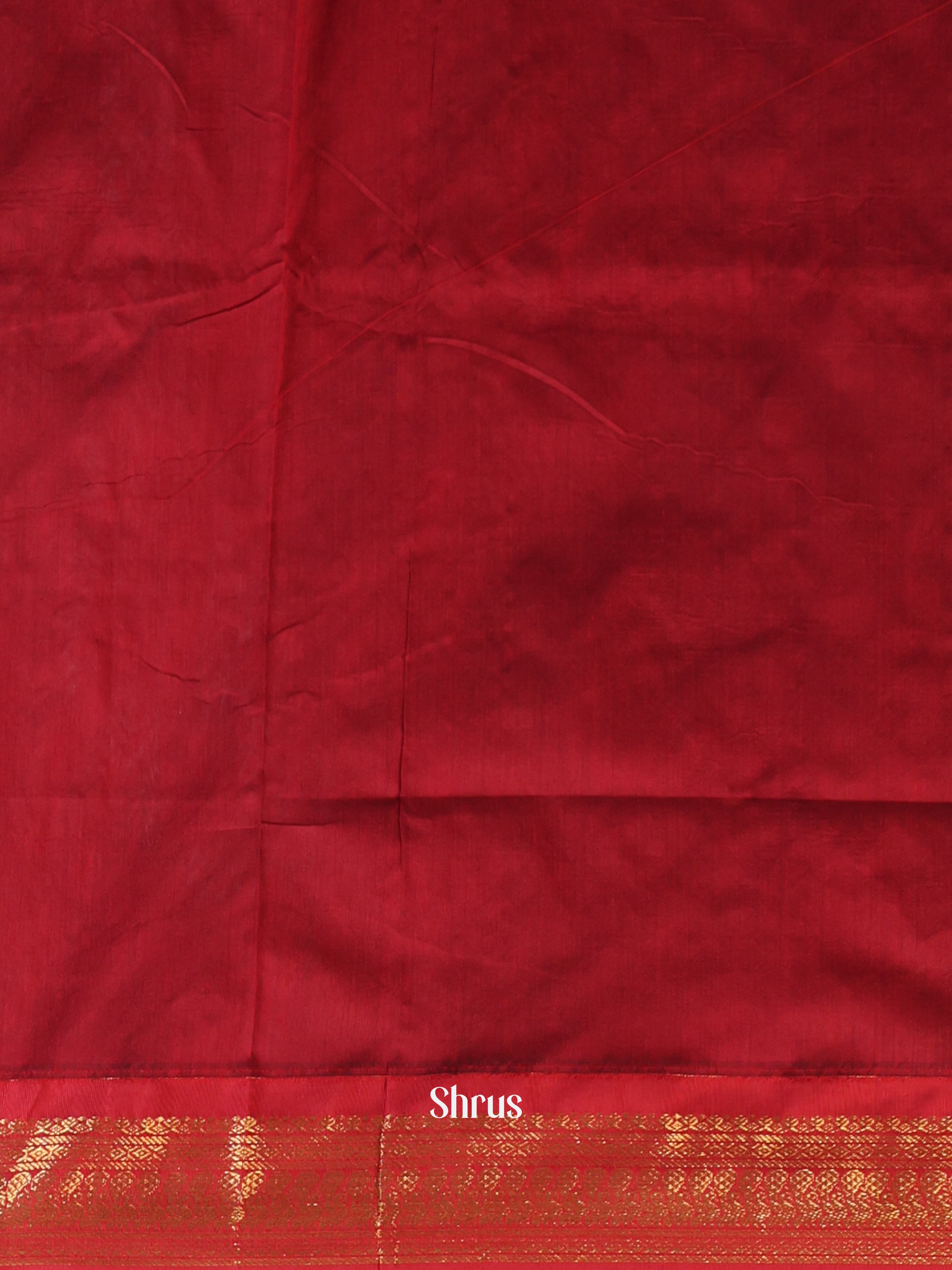 Green  & Red - Kalyani Cotton Saree - Shop on Shrus.com