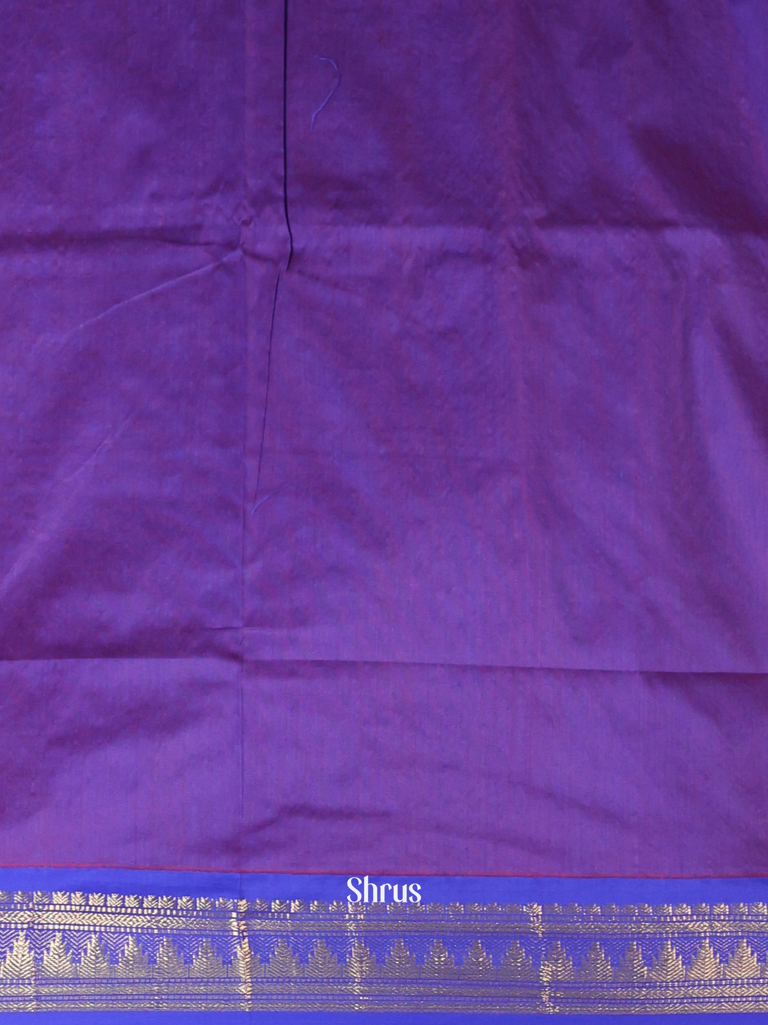 Orange  & Purple - Kalyani Cotton Saree