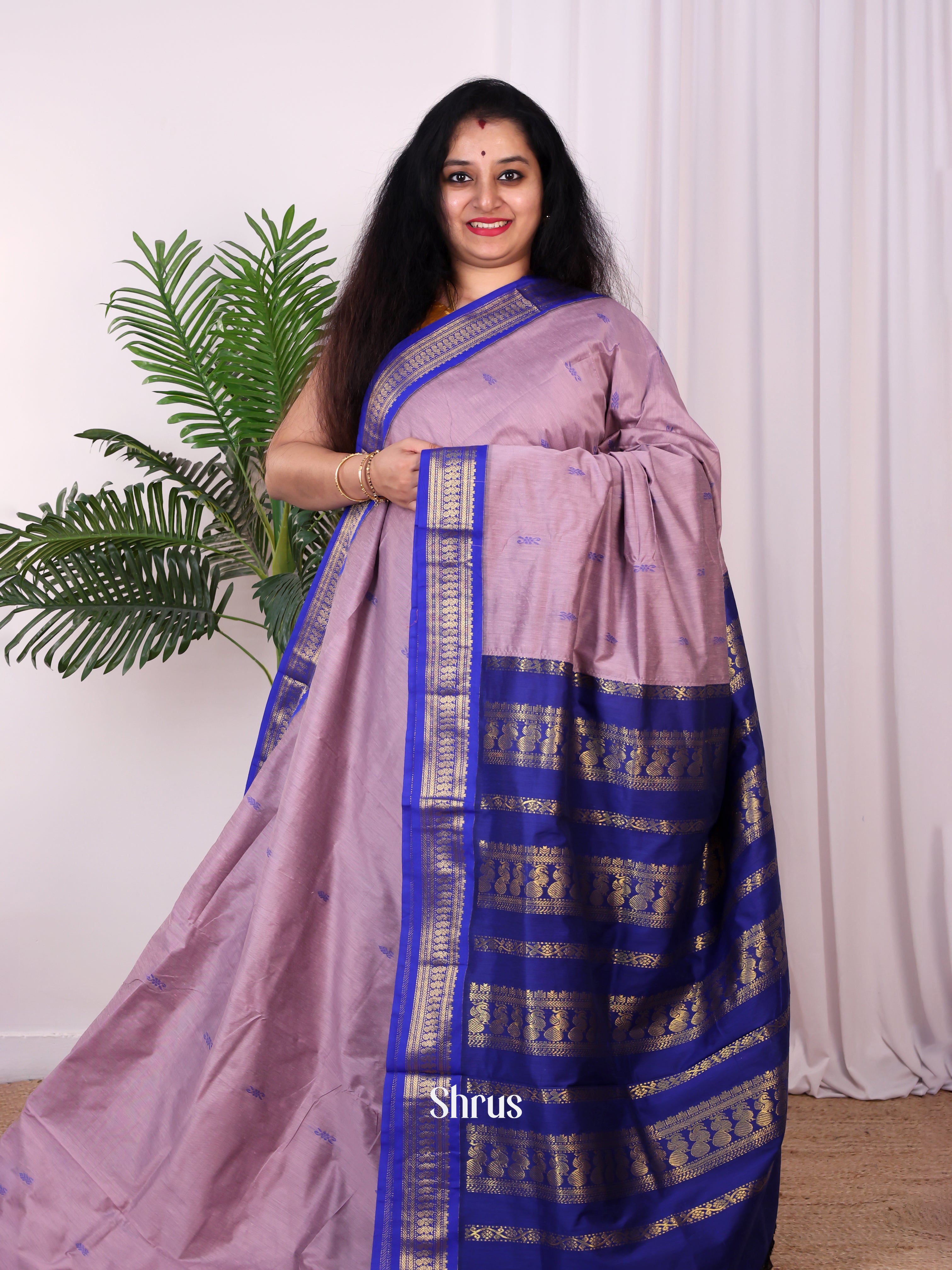 Lavender & Blue - Kalyani Cotton Saree