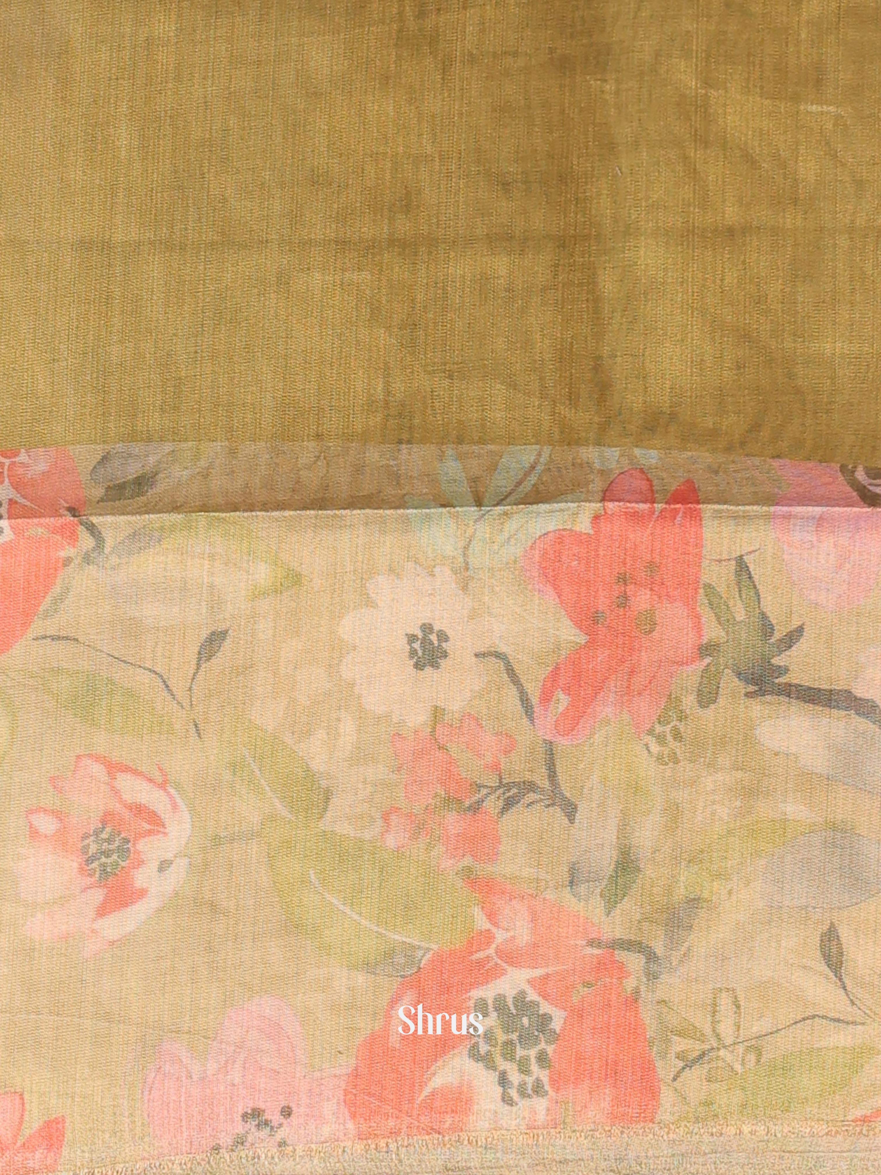 cream & Maroon - Semi Jute Saree - Shop on Shrus.com