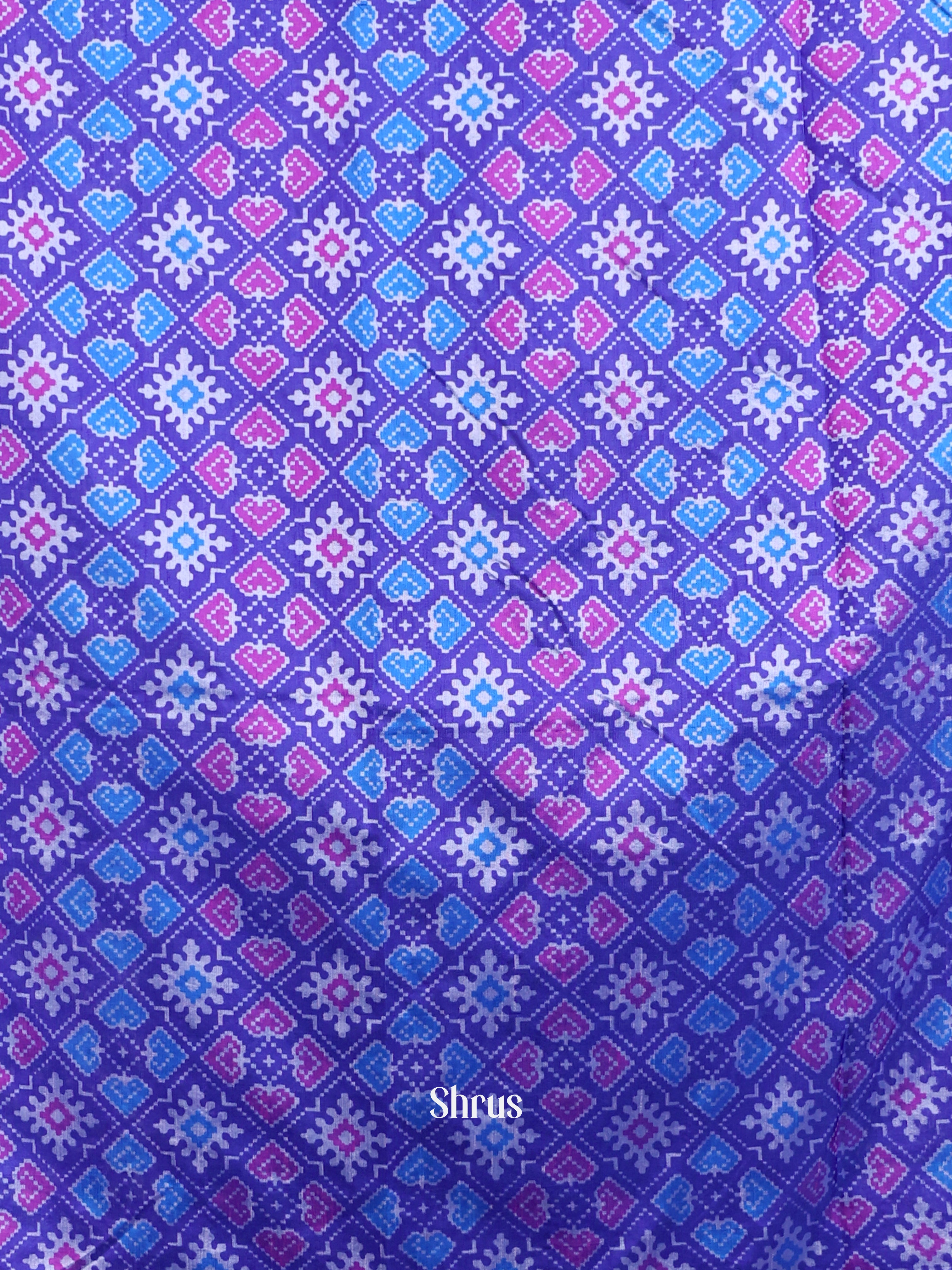 Blue & Purple - Semi Patola top & dupatta