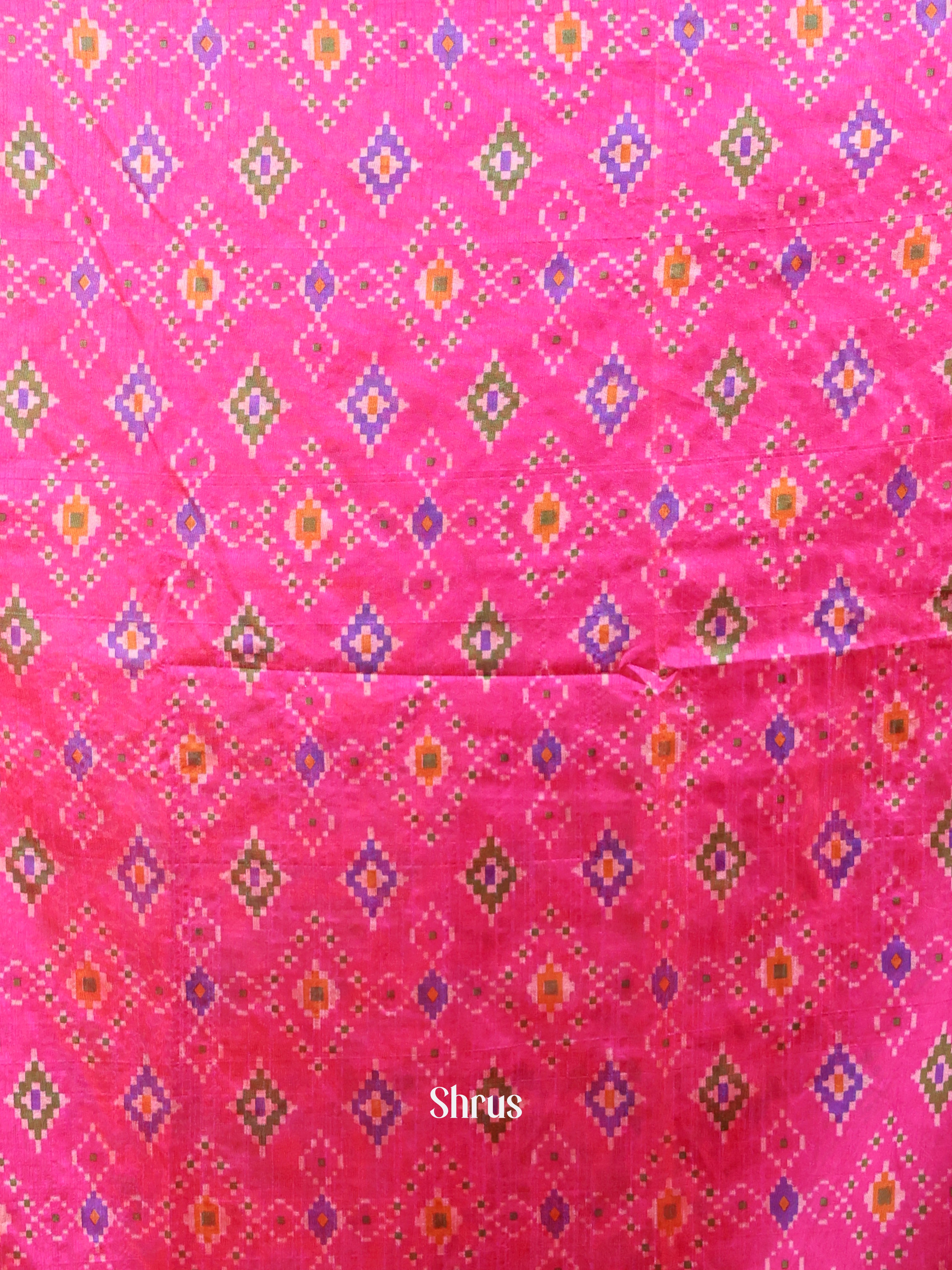 Pink & Purple - Semi Patola top & dupatta