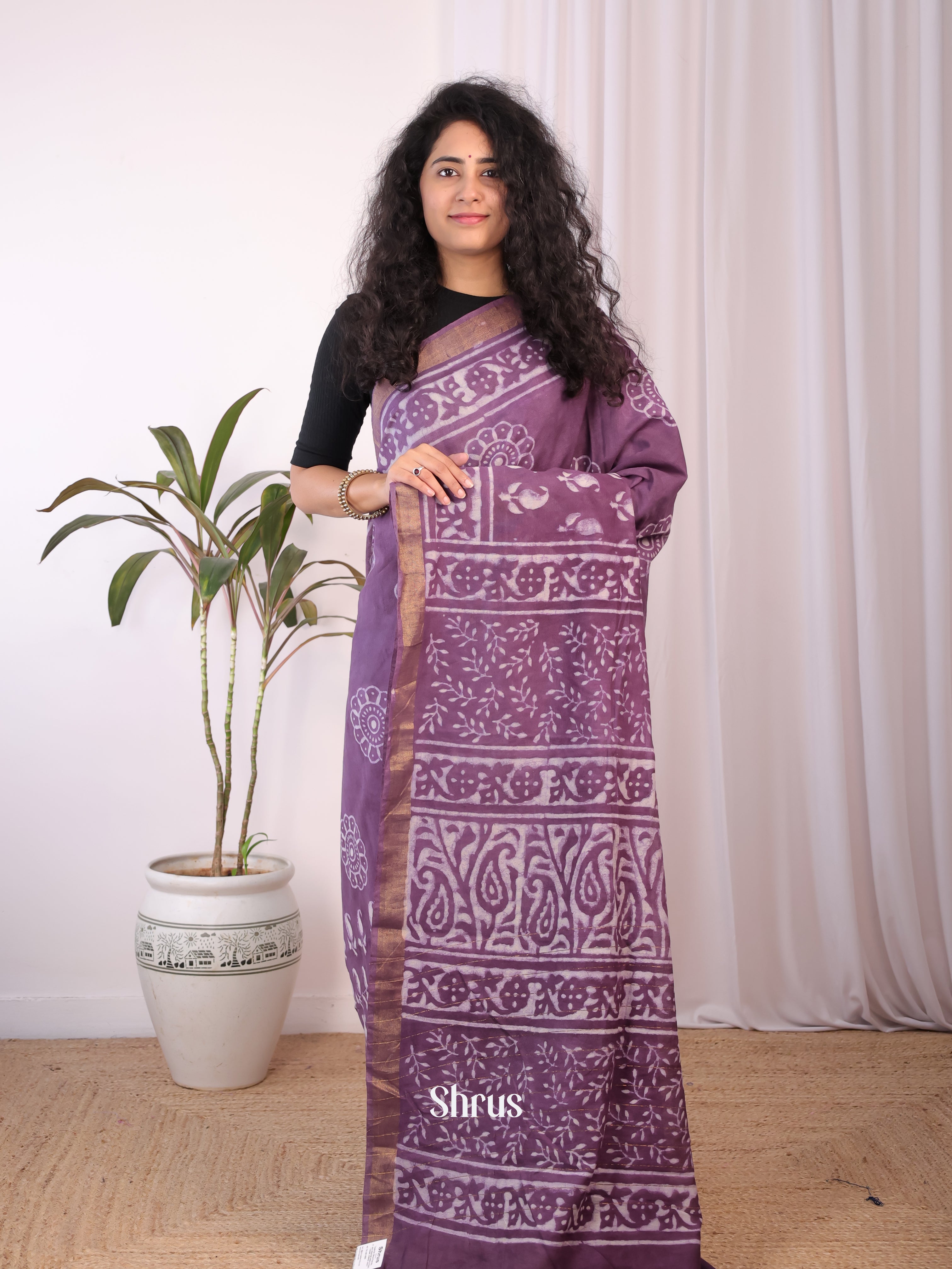 CKS11067 - Chanderi Saree - Shop on Shrus.com
