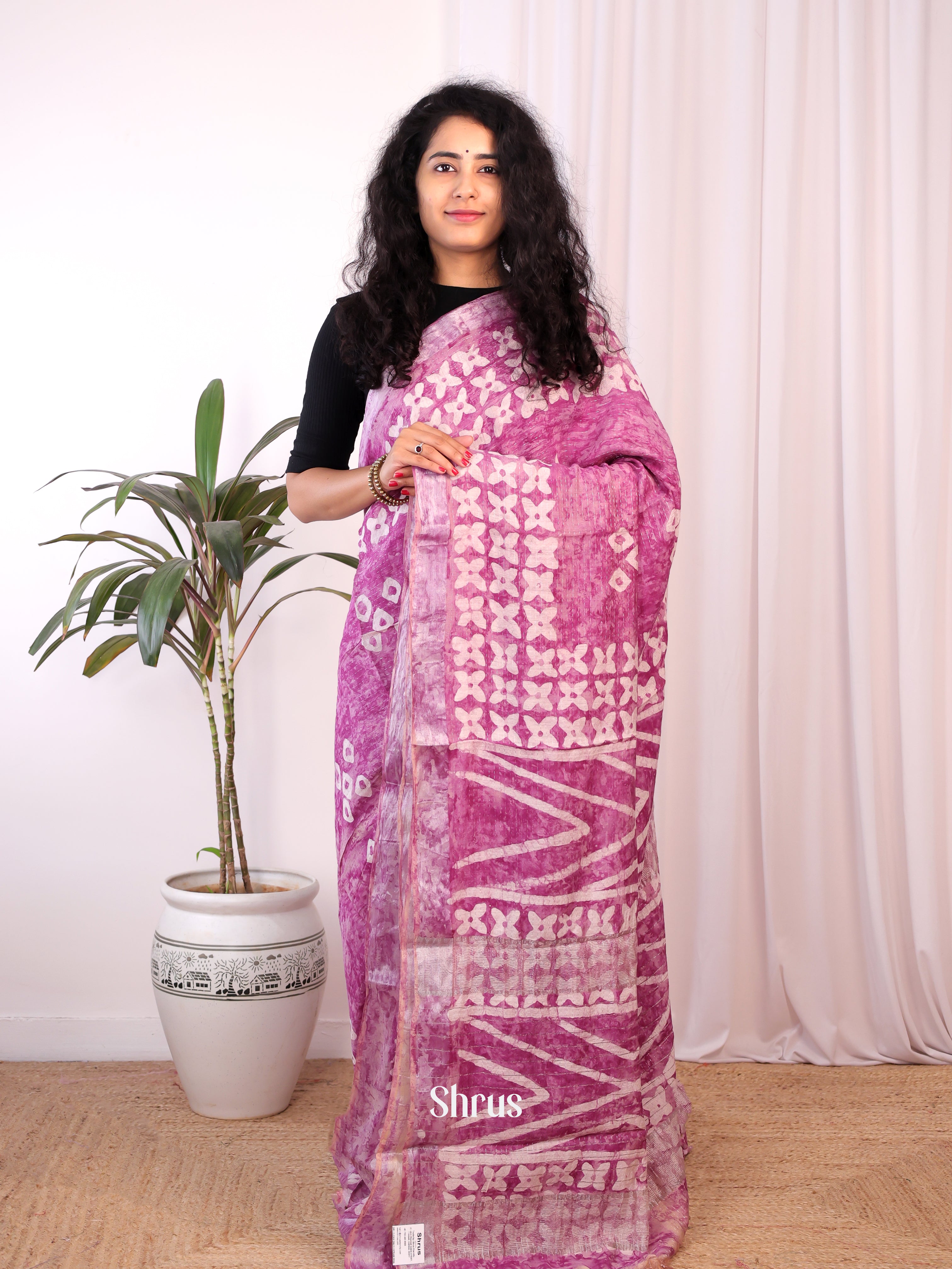 CKS11070 - Chanderi Saree - Shop on Shrus.com
