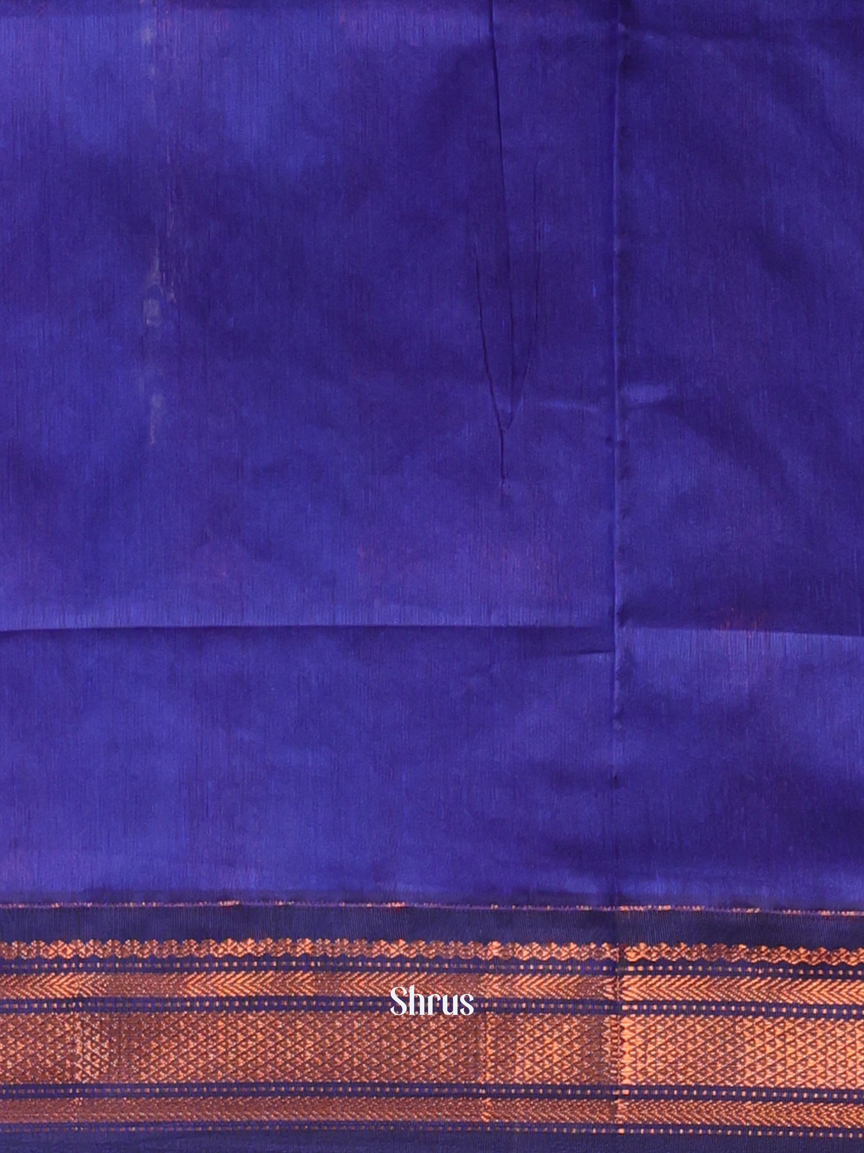 Brown & Blue - Kalyani Cotton Saree