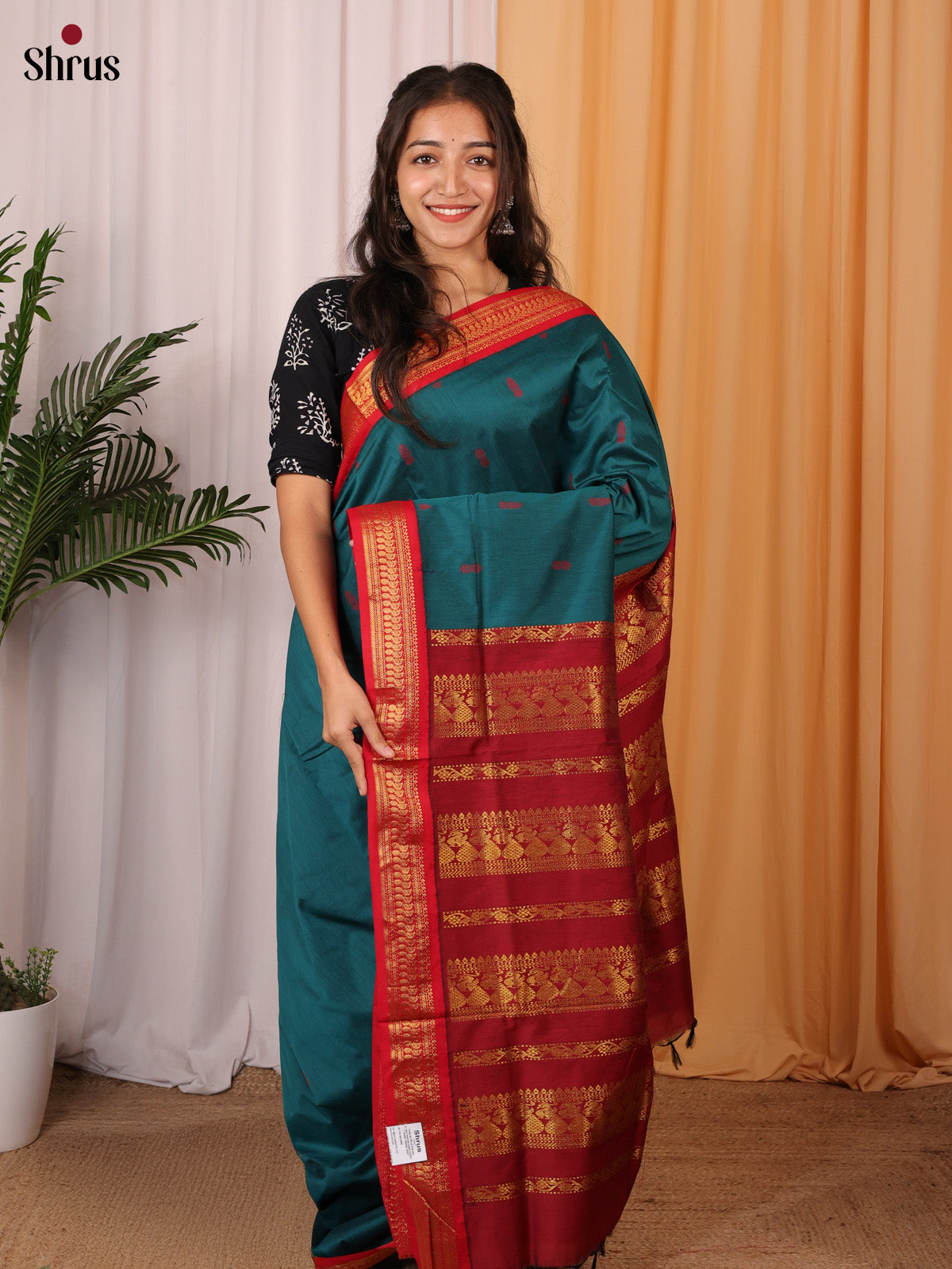 Green & Maroon - Kalyani Cotton Saree - Shop on Shrus.com