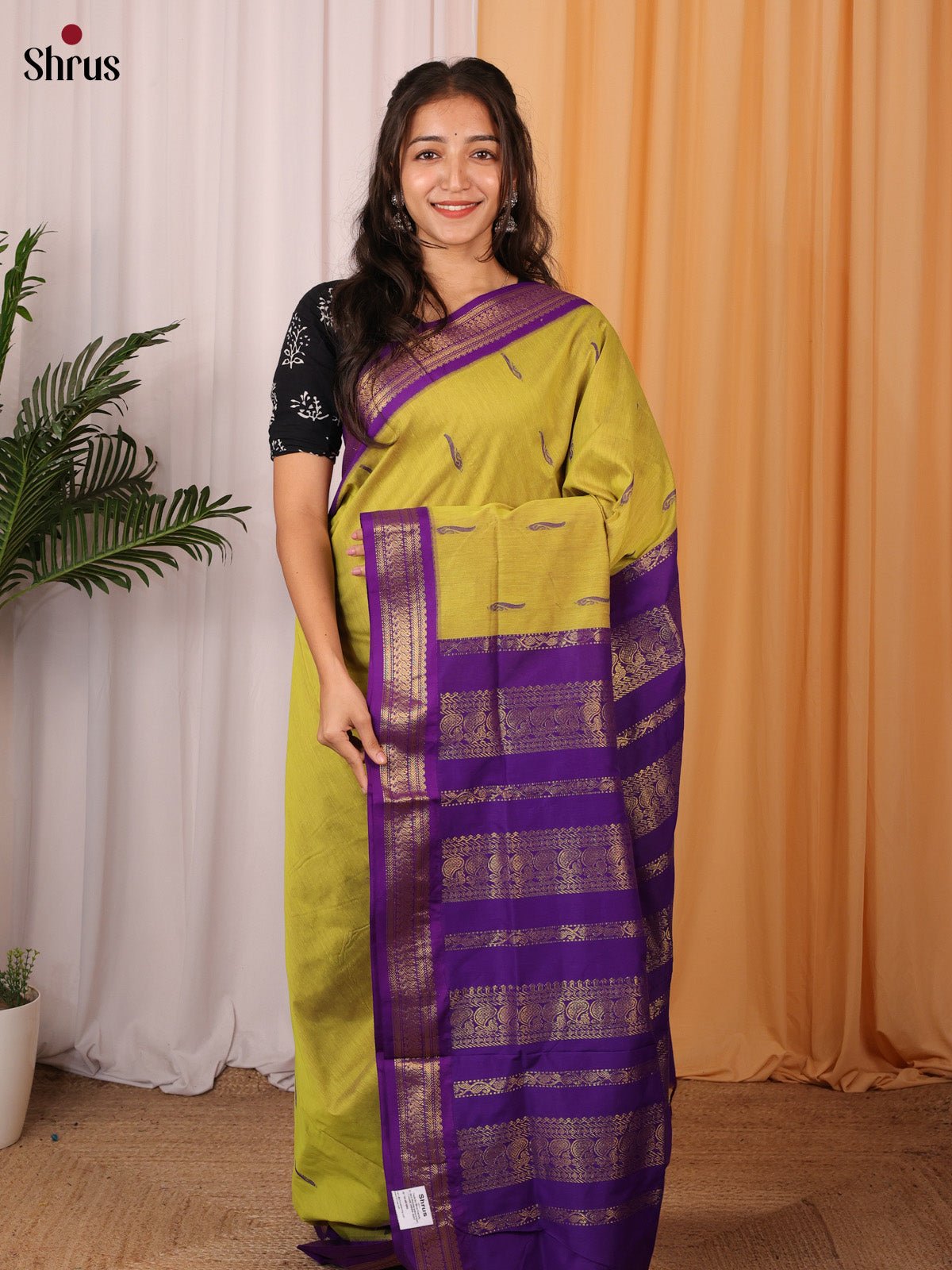 Green & Violet - Kalyani Cotton Saree - Shop on Shrus.com