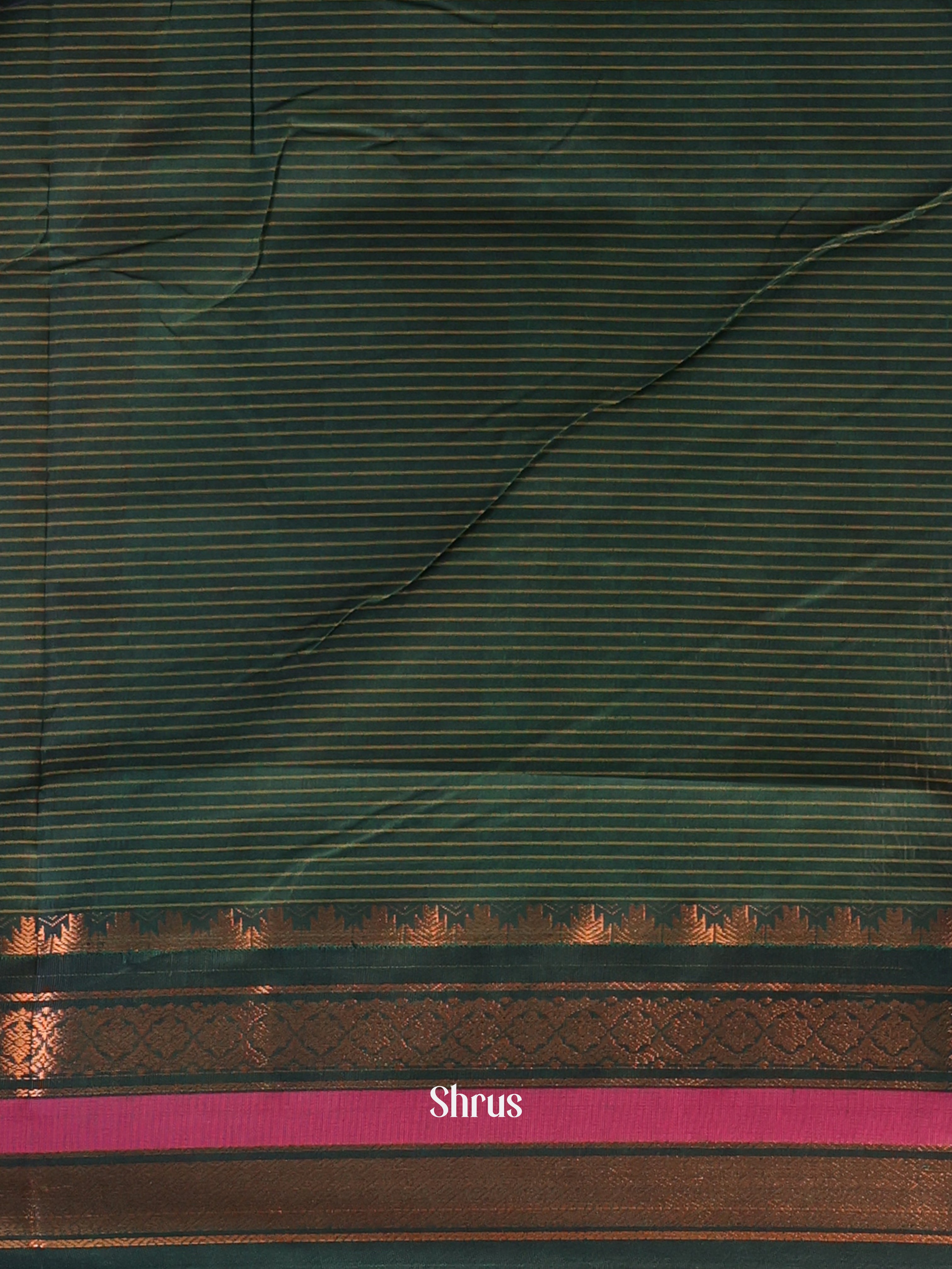 Brown & Green - Kalyani Cotton Saree