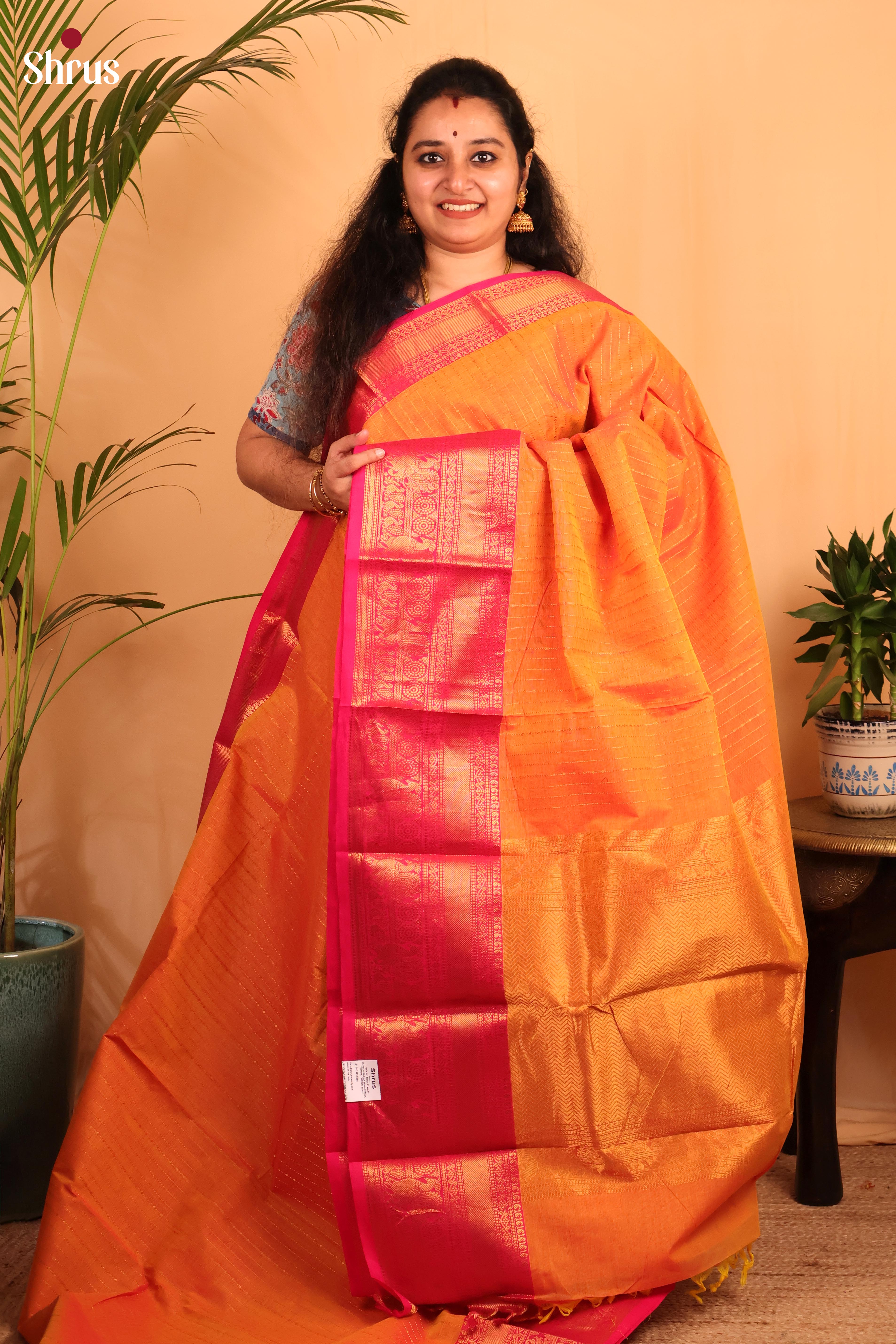 Orange & Pink - Chettinad Cotton