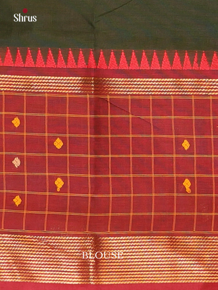 Green & Maroon - Chettinad Cotton Saree