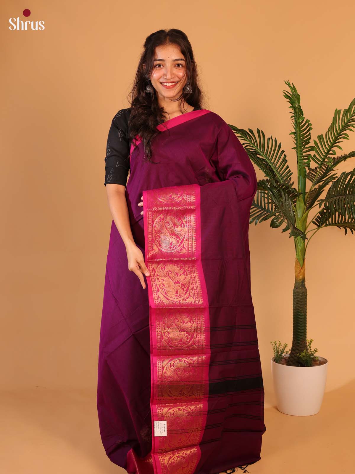 Purple & Pink - Chettinad Cotton Saree