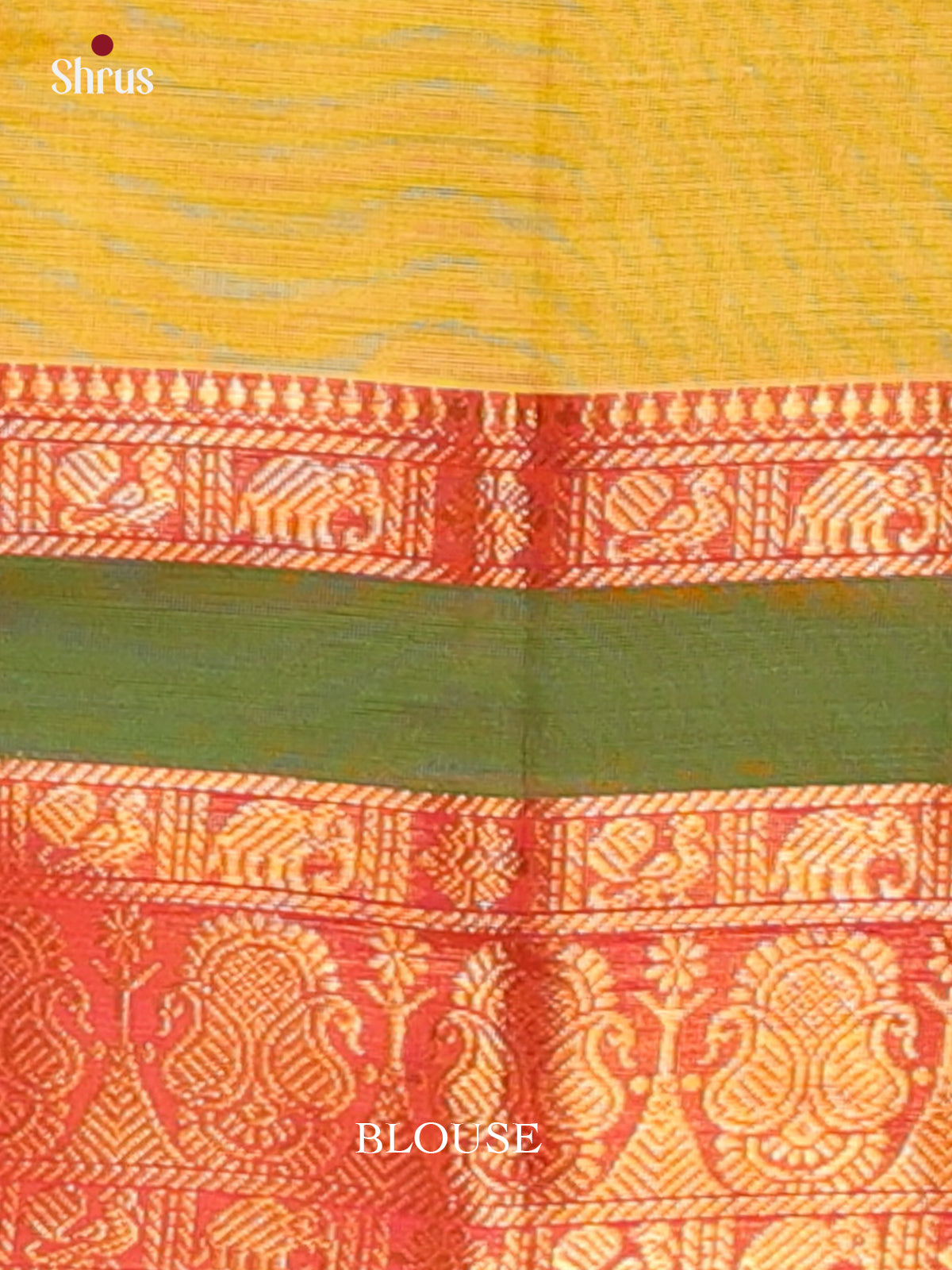 Mustardy Green & Pink - Chettinad Cotton Saree