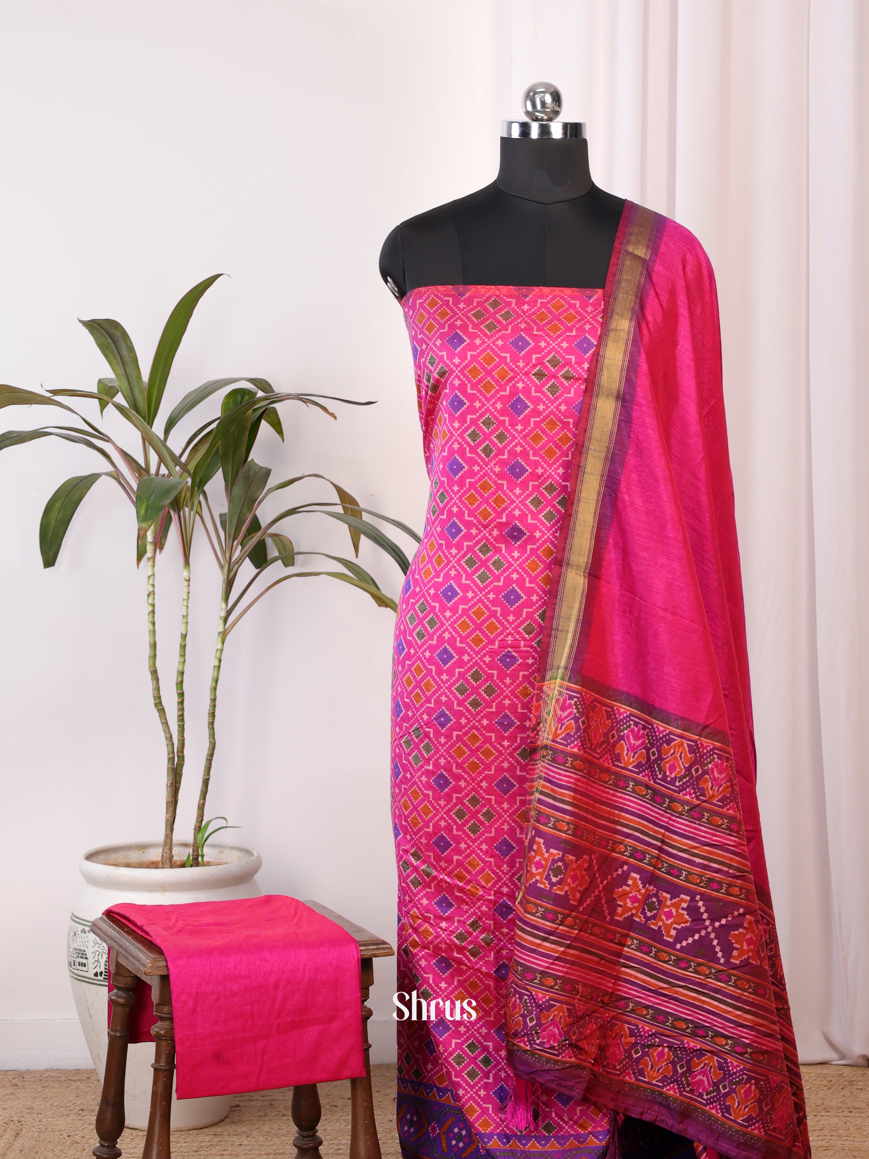 Pink - semi patola salwar